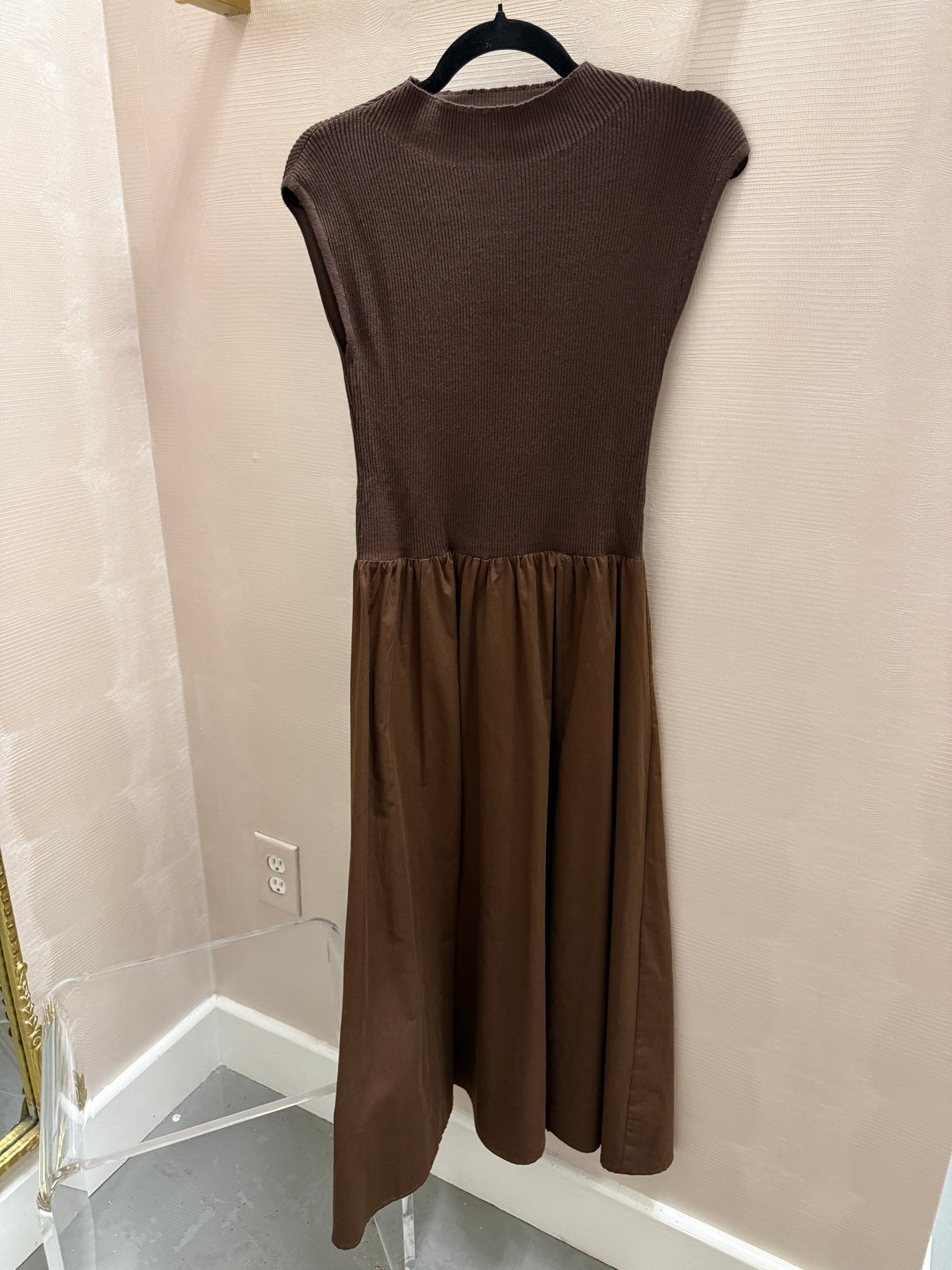 Austin Maxi Mock Neck- Brown