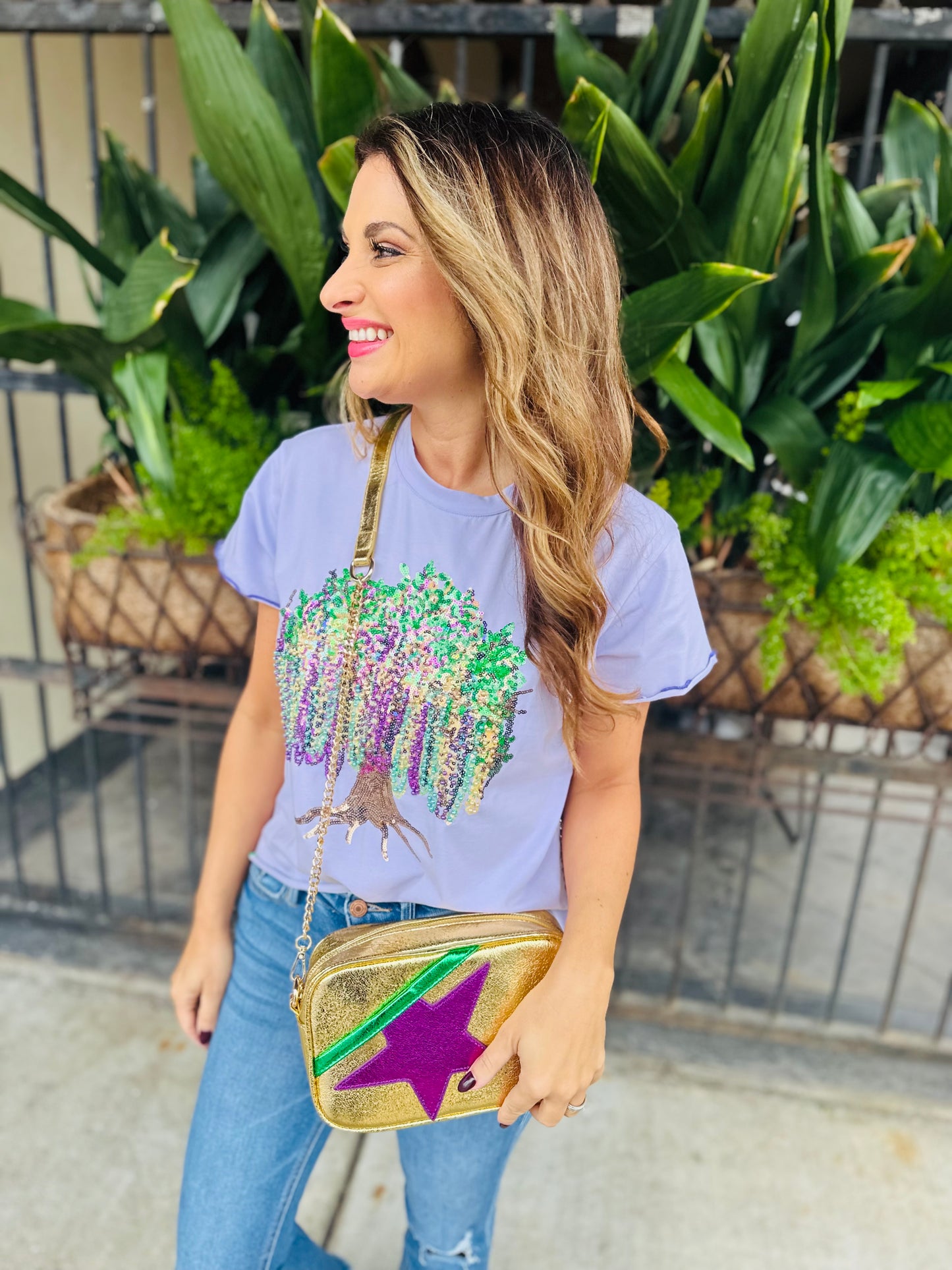 Golden Mardi Gras Bag