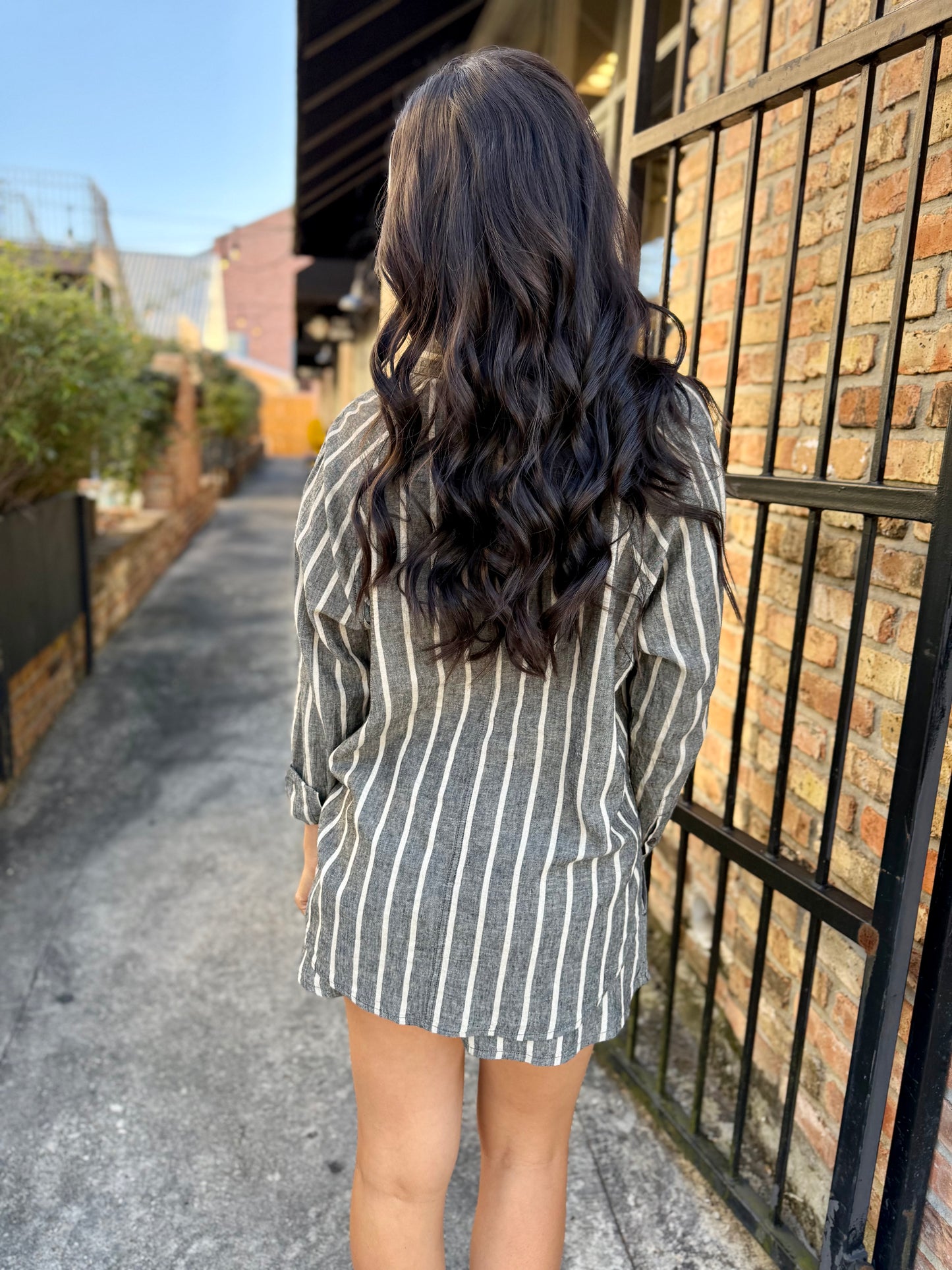 Z Supply Perfect Linen Top- Stripe Black