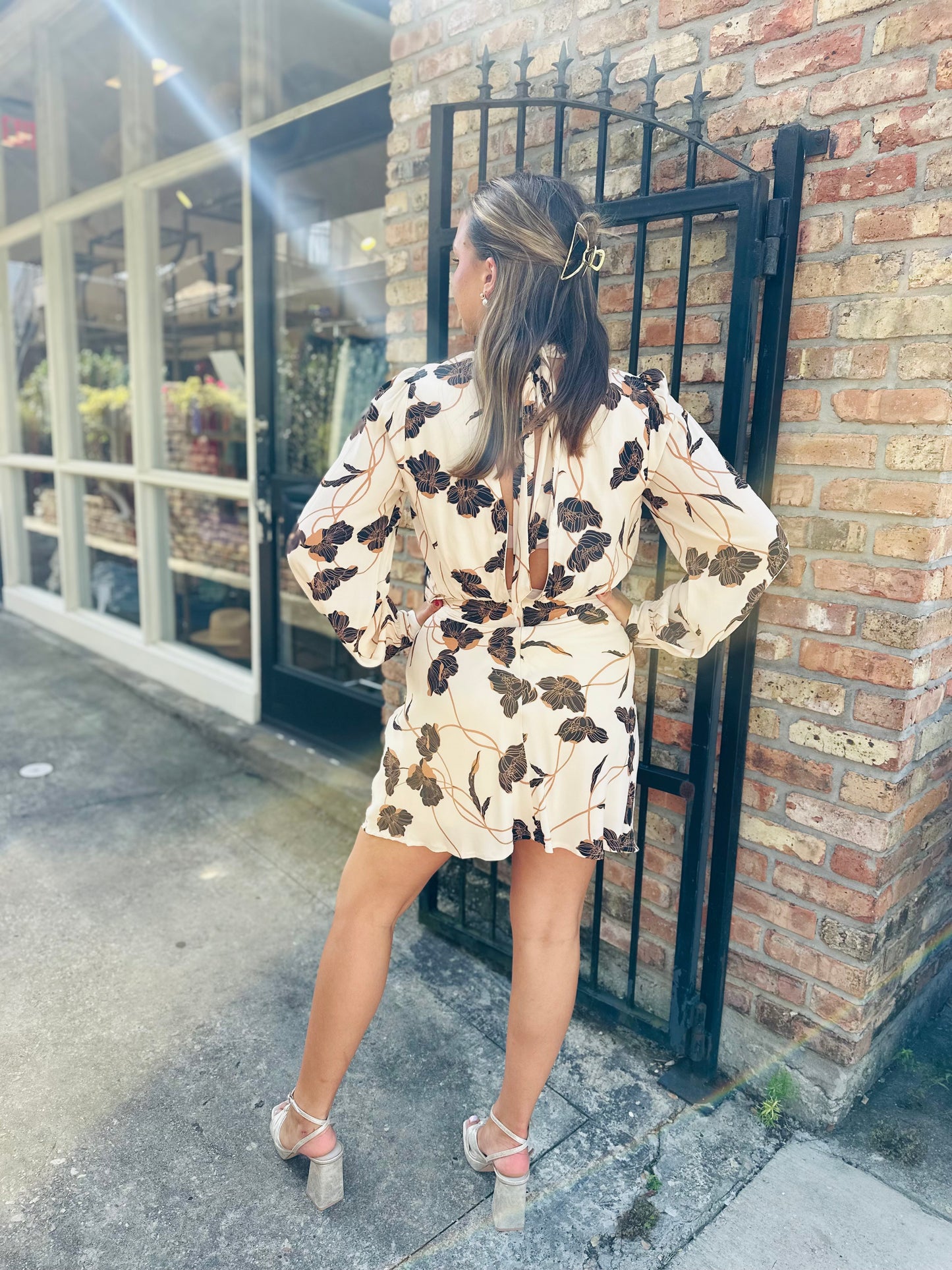 Echoes of Romance Mini Dress- Cream