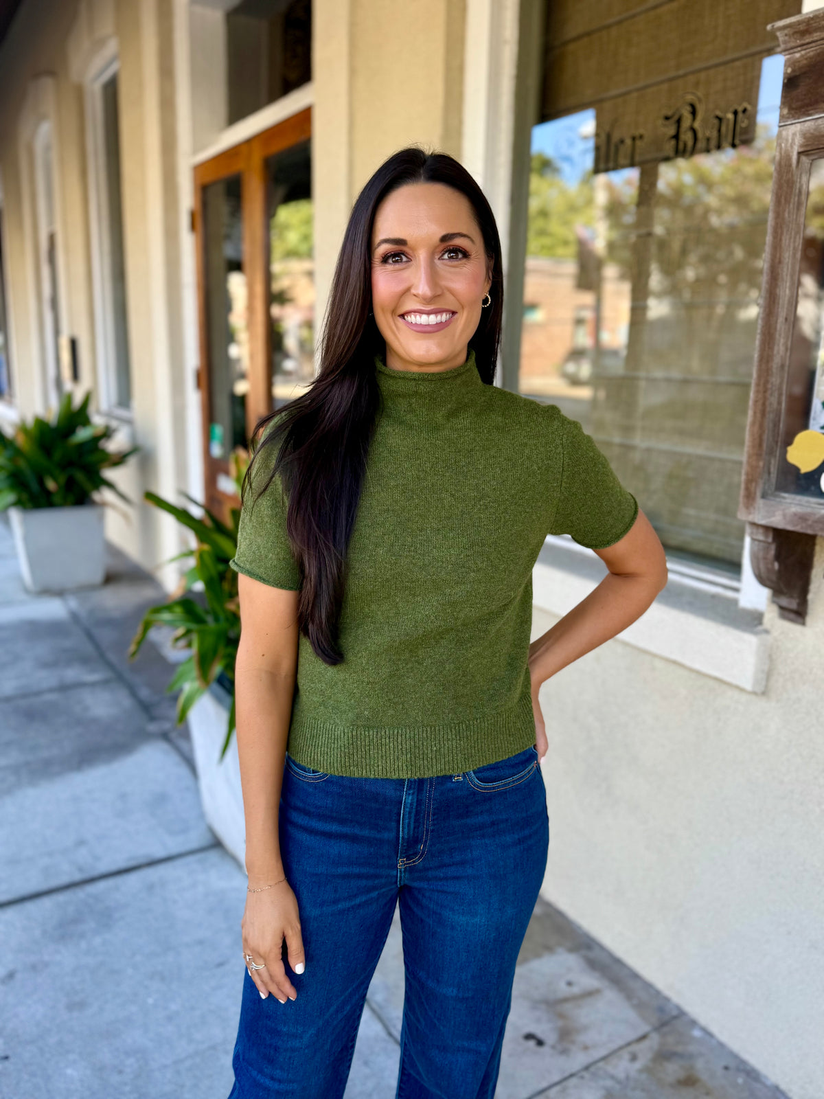 Brandon Sweater Top- Olive