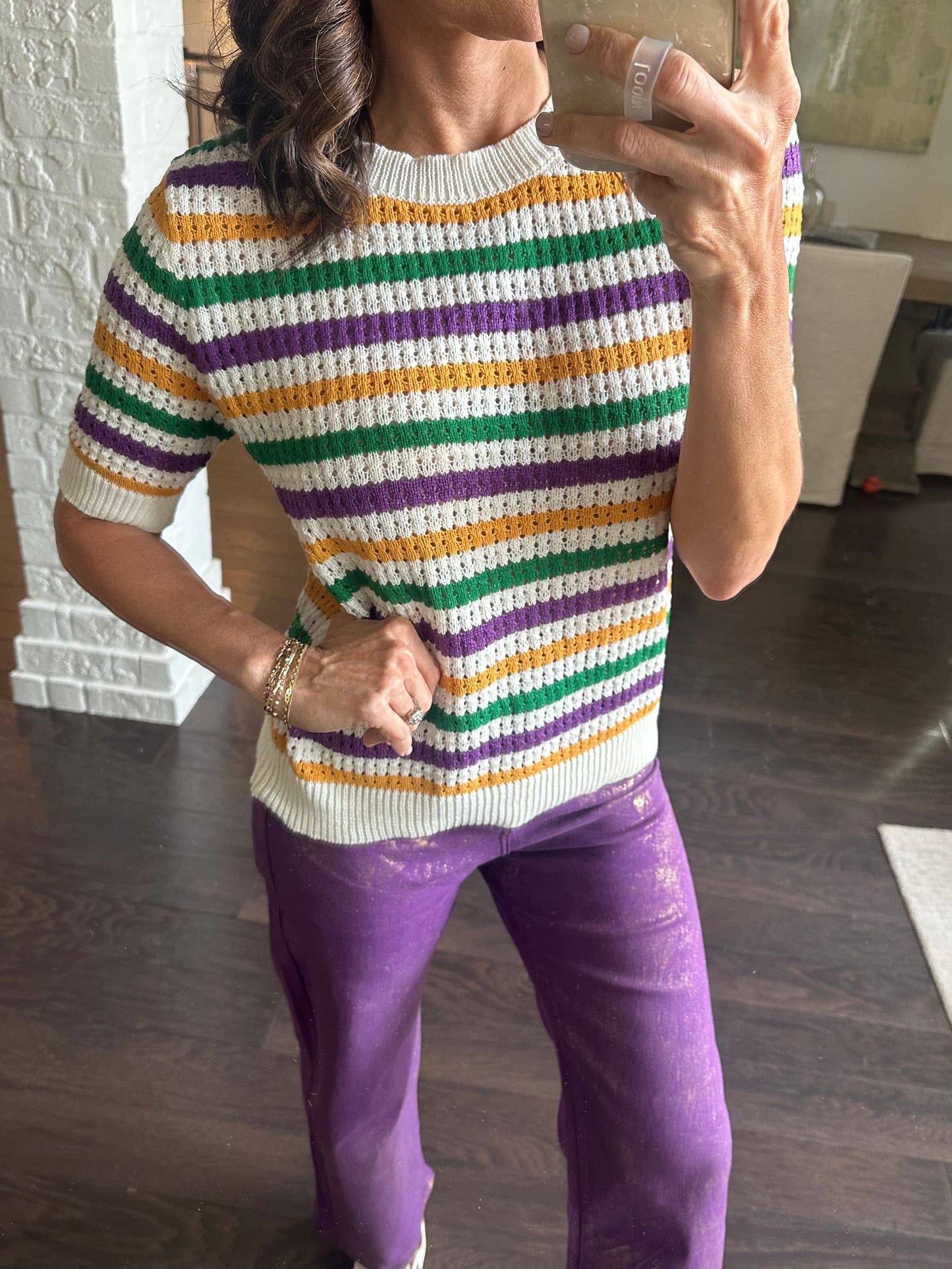 Basin MG Stripe Top- Ivory