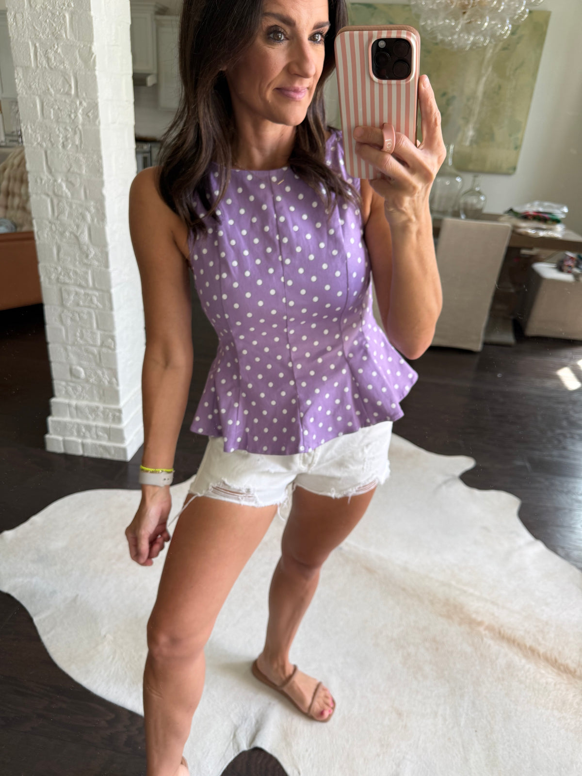 Chad Polka Dot Peplum- Purple