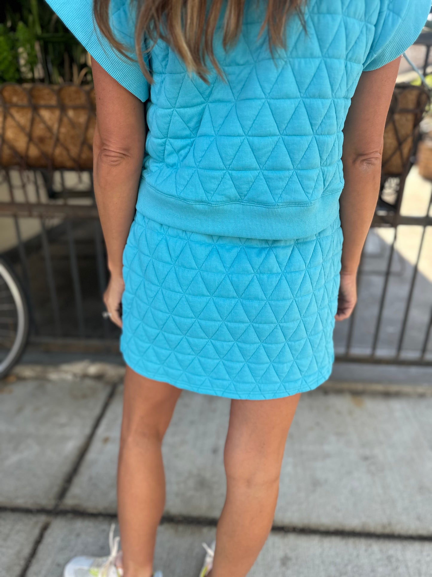 Charbonnet Textured Skirt- Aqua