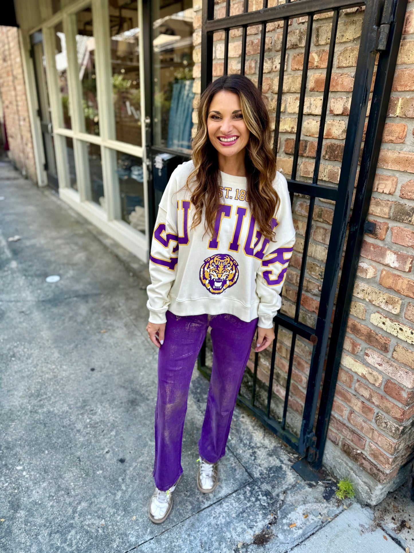 LSU Boxy Crewneck Sweatshirt