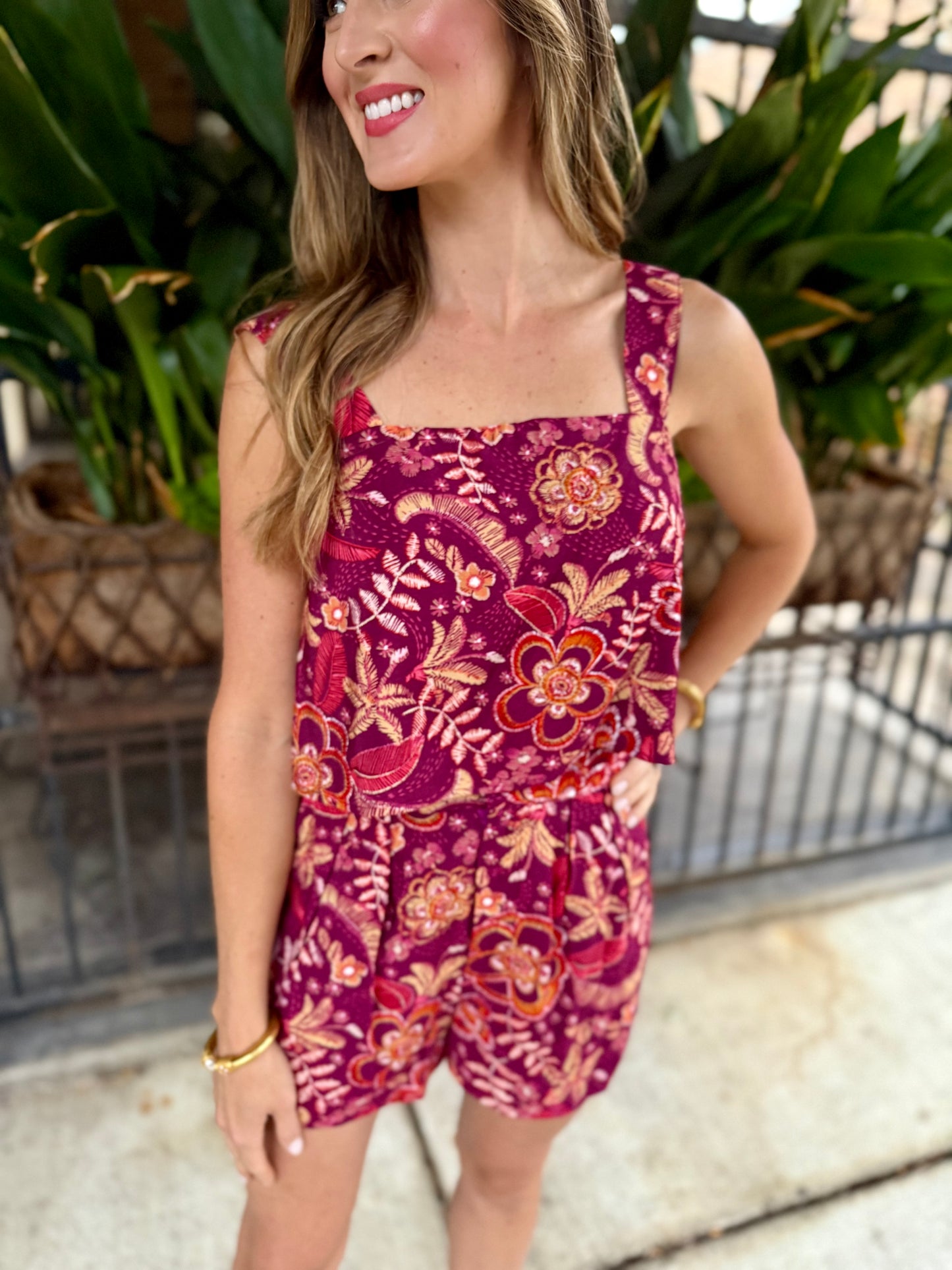 Felicia Floral 2 PC SET- Berry Multi