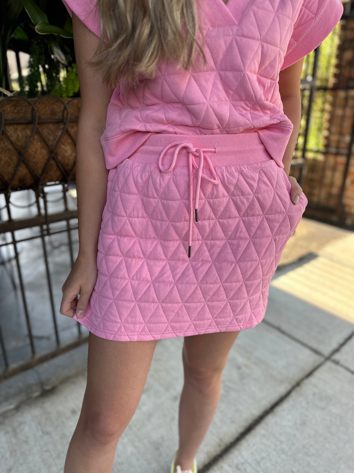 Charbonnet Textured Skirt- Pink
