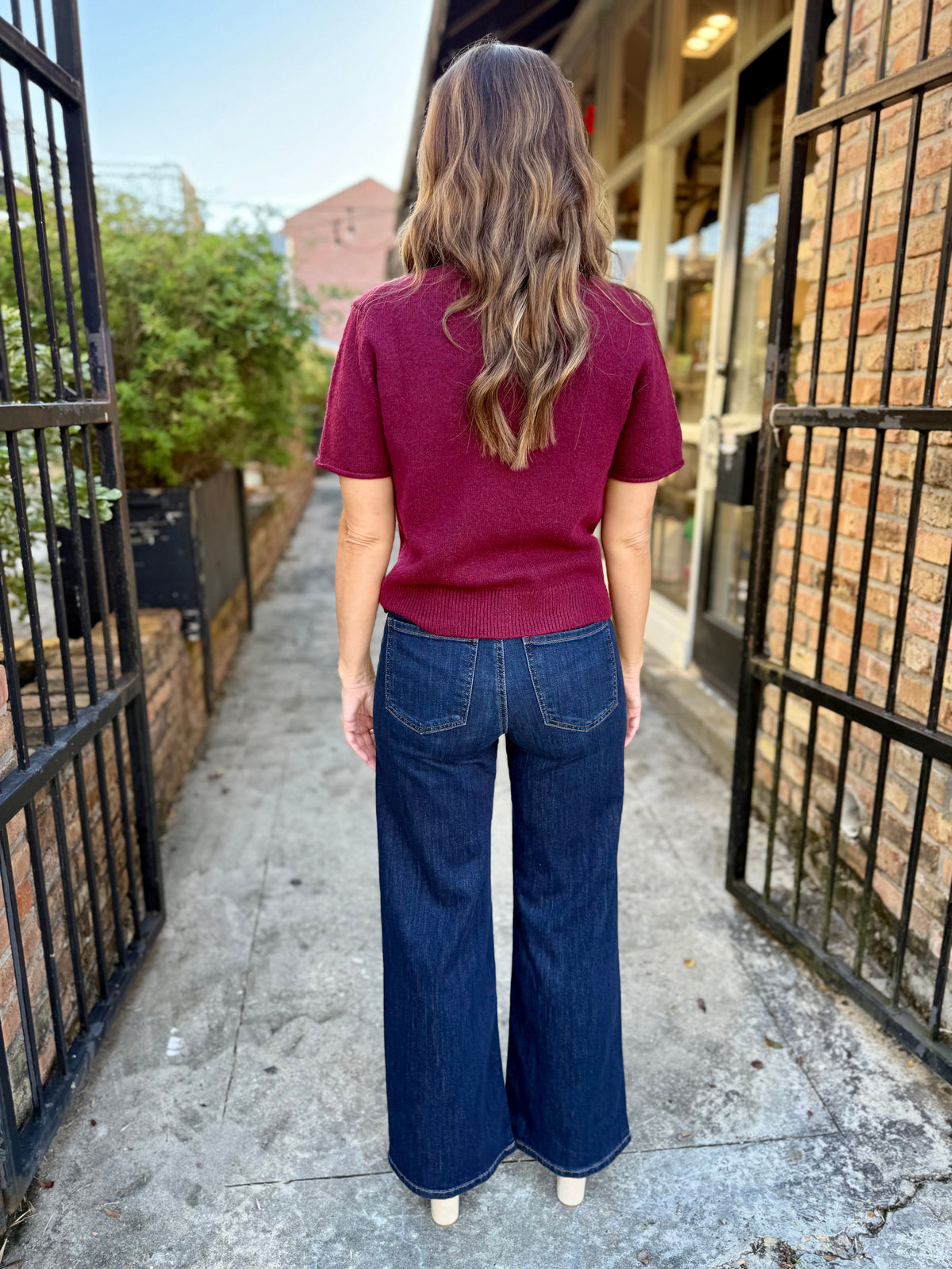 Brandon Sweater Top- Merlot