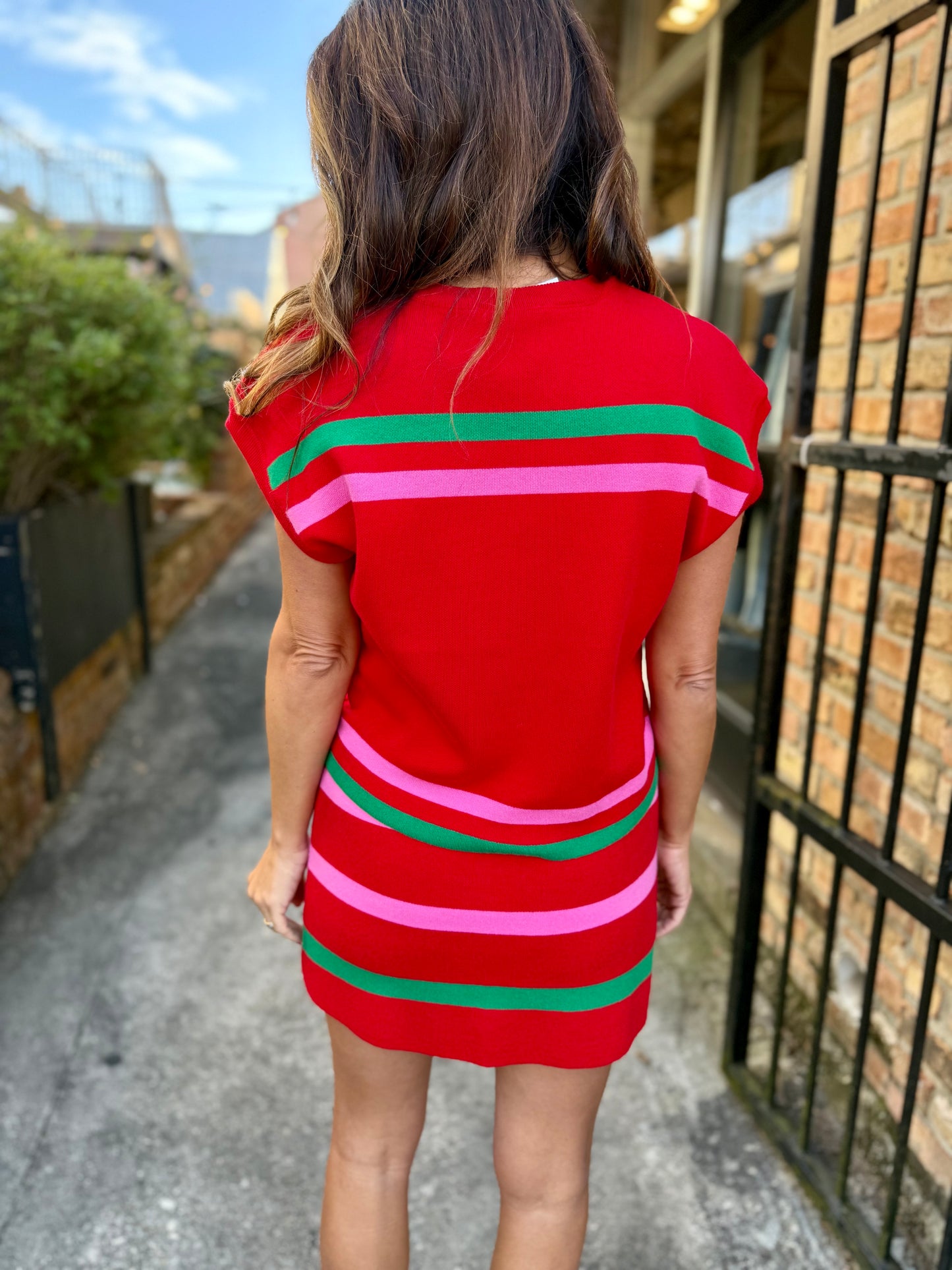 Queen Stripe Skirt- Red, Green, & Pink