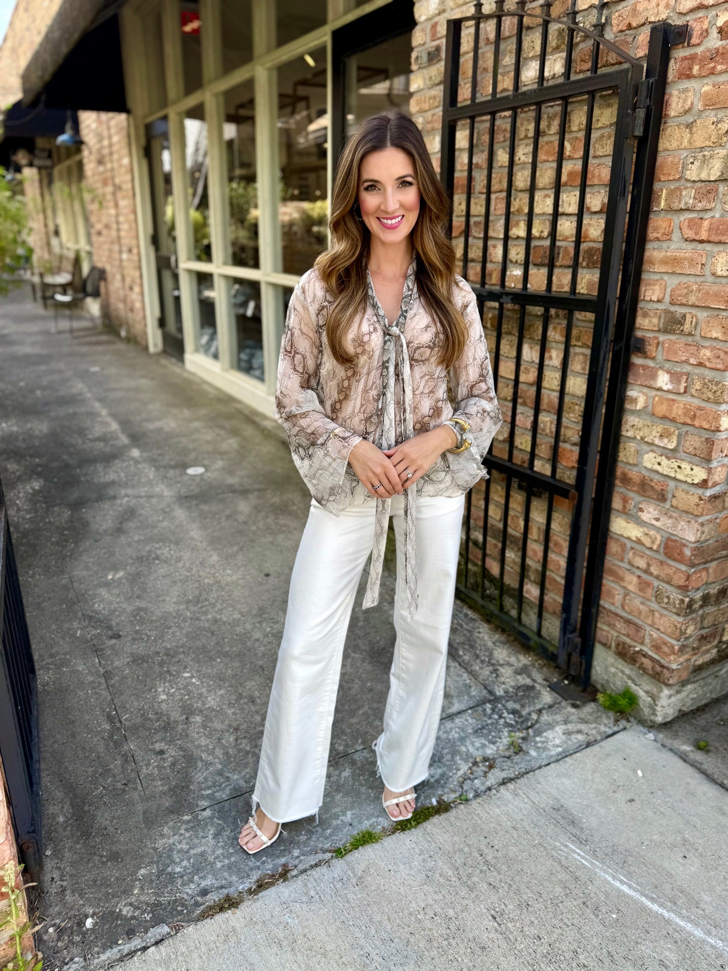 Lita Neck Tie Top- Snake