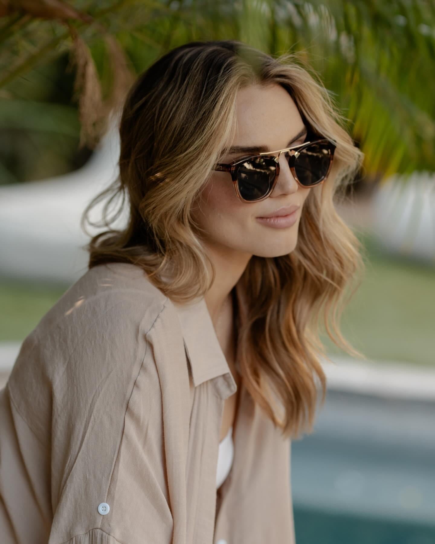 Sunglasses- Demi Crystal Brown Tortoise/Blk Lens