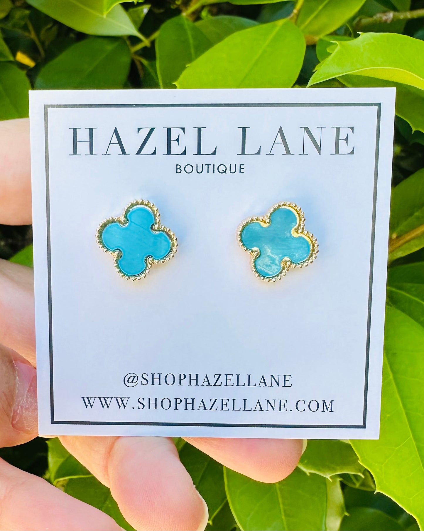 Clover Stud Earrings- Turquiose