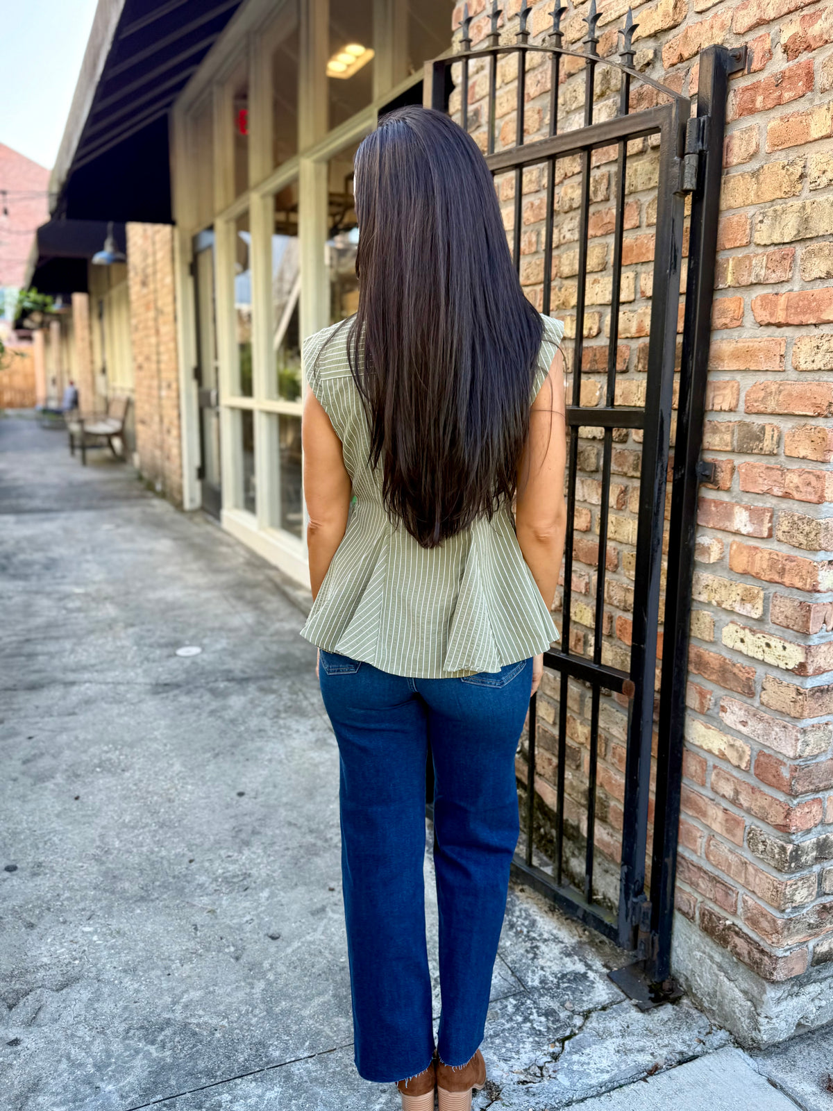 Ardis Stripe Top- Olive