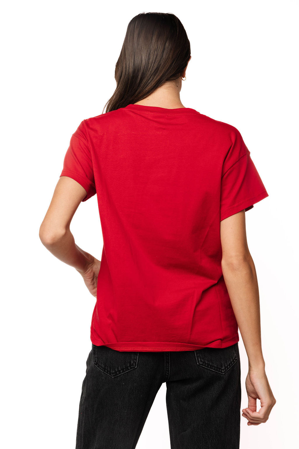 Queen Poinsettia Flower Pot Tee- Red