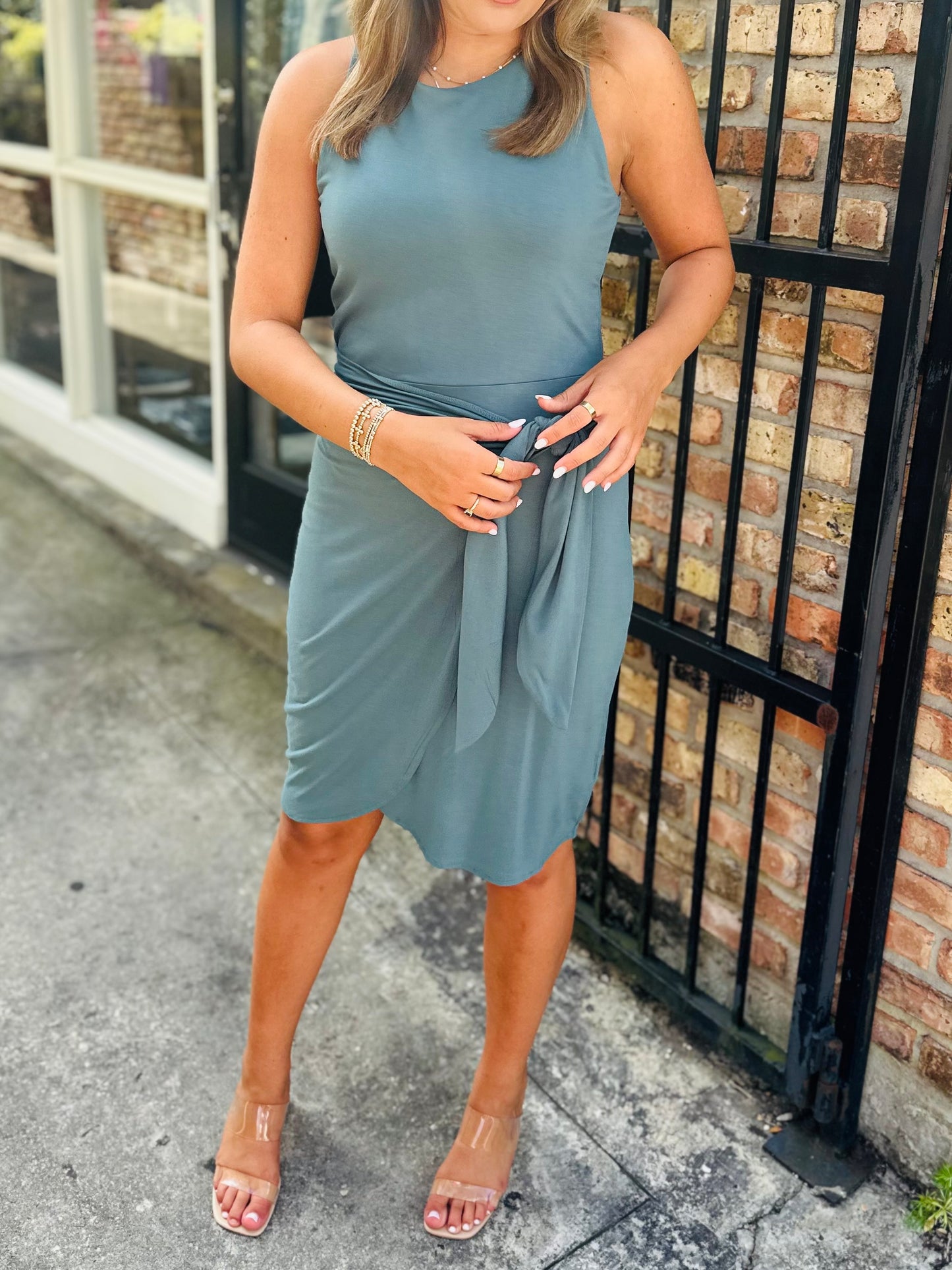Archer Dress- Dusty Teal