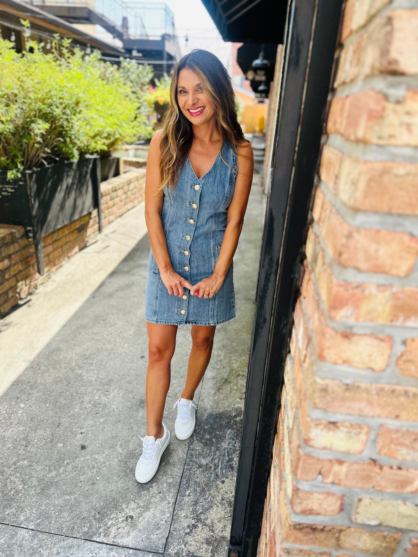 Tanela Denim Dress- Sea