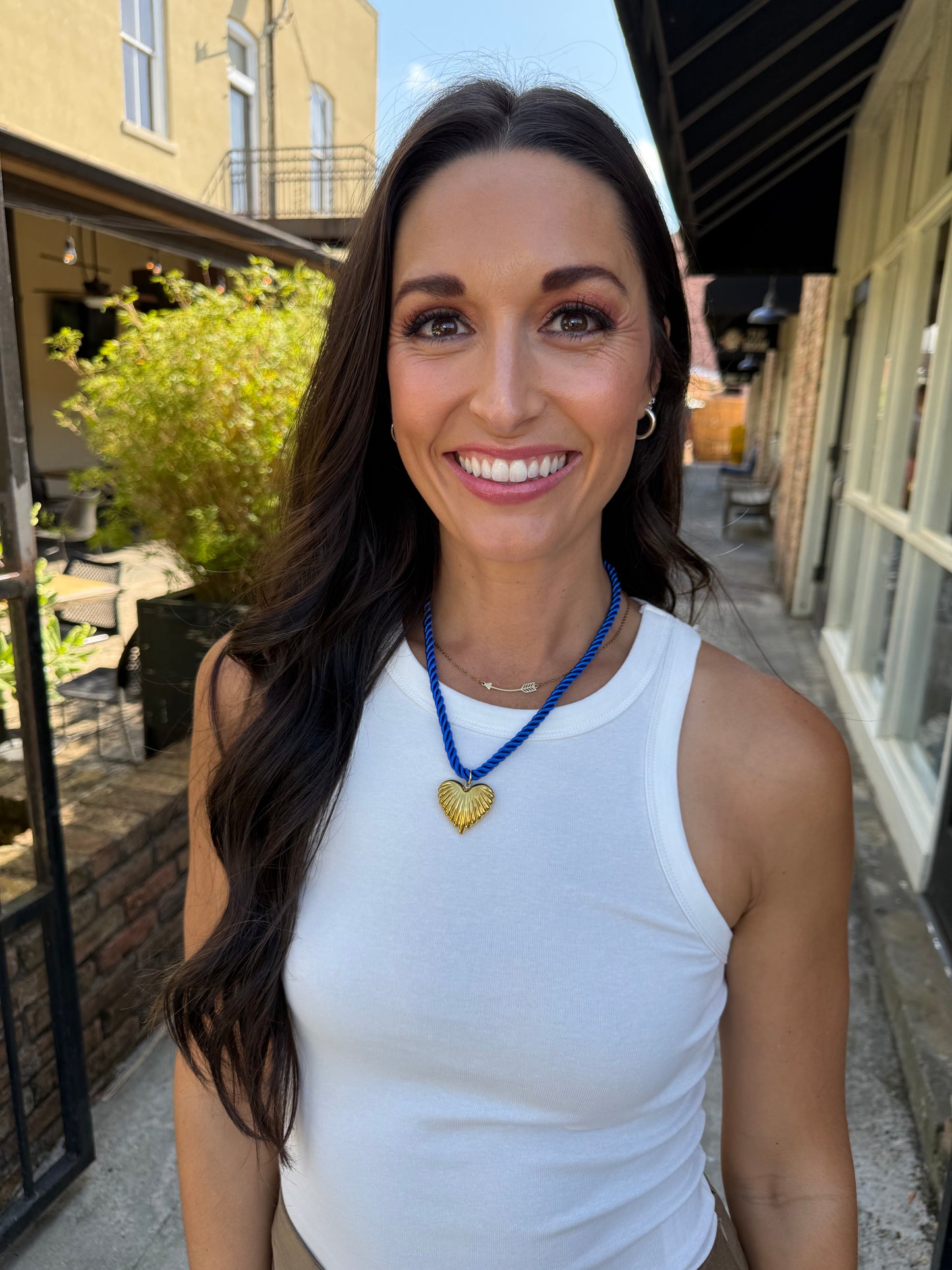Cord Necklace- Royal Blue/Heart