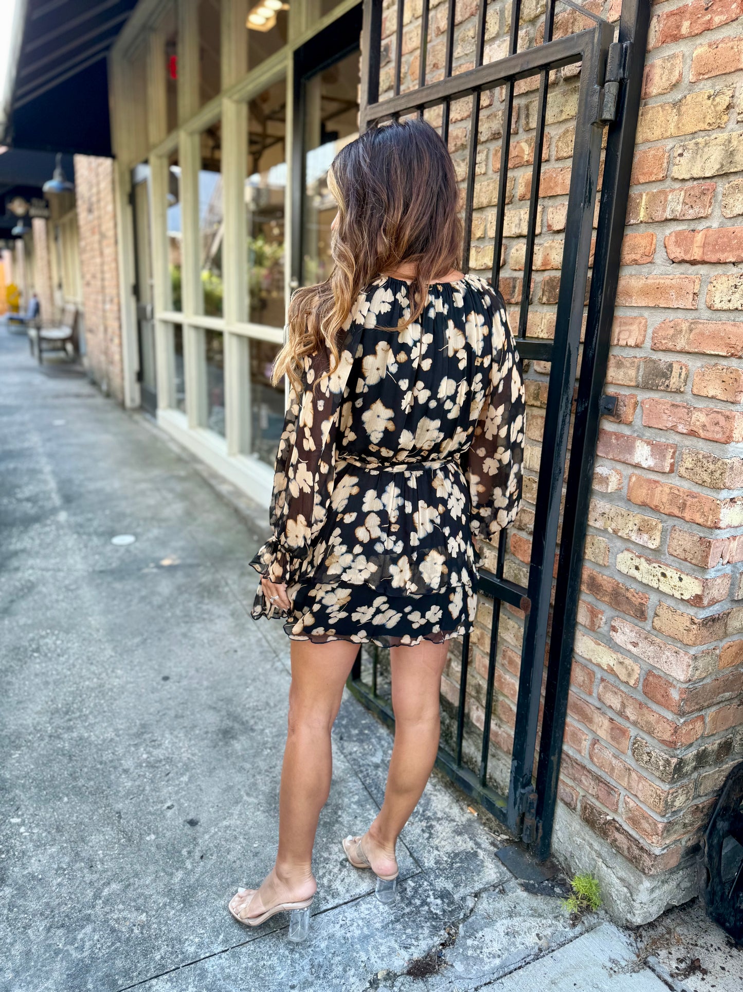 Santino Mini Dress- Black/Beige