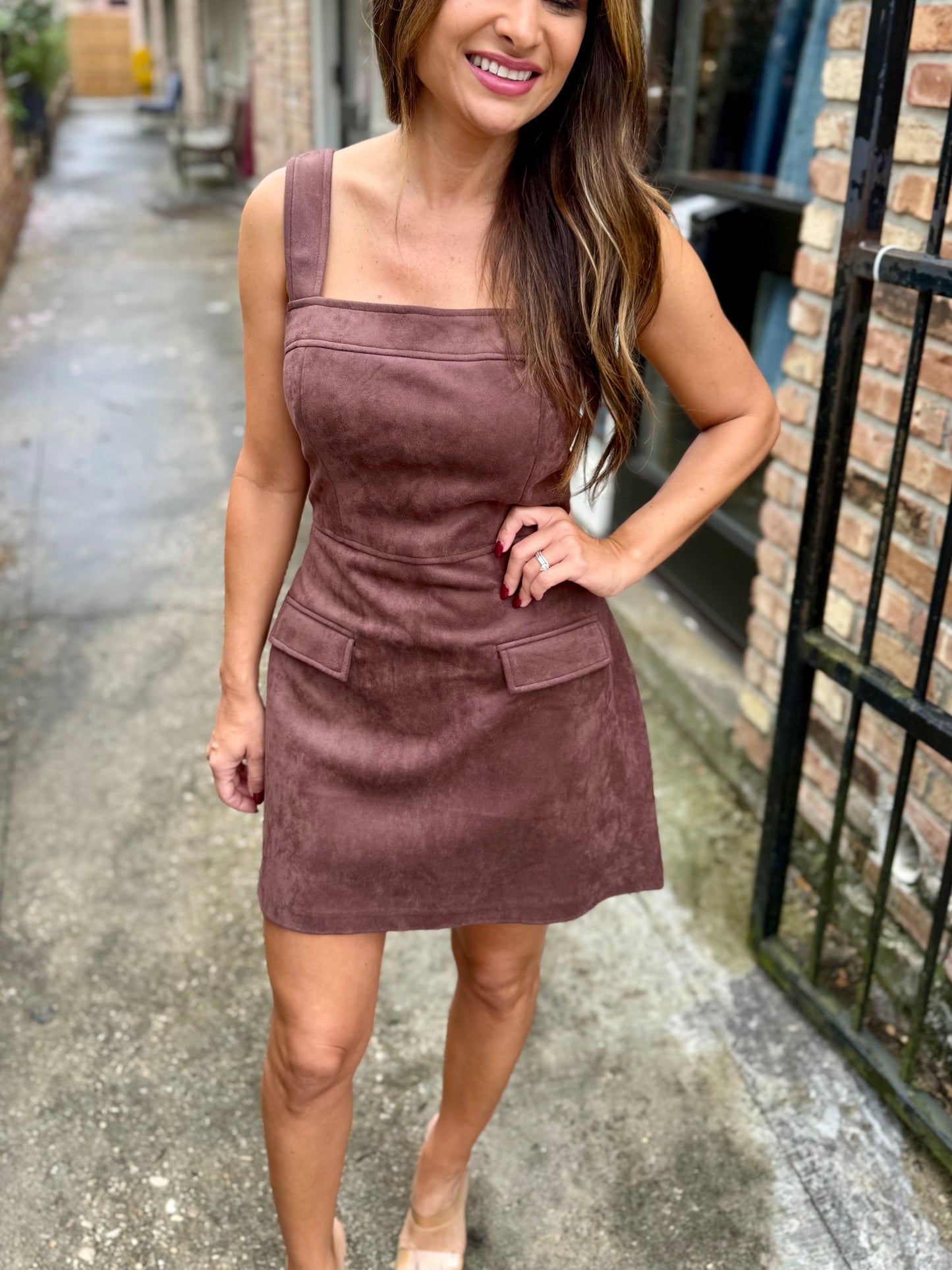 Salter Suede Dress- Espresso