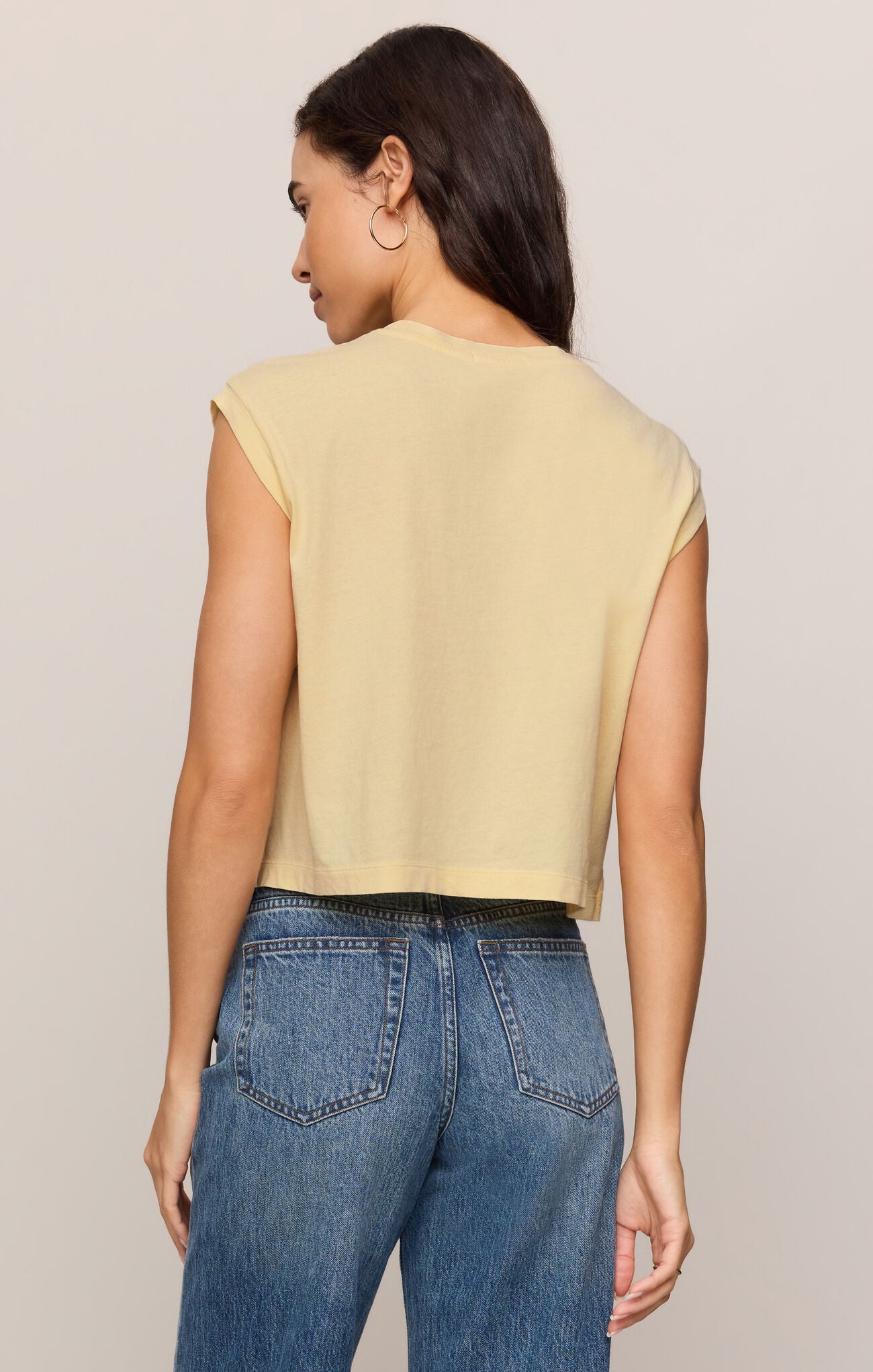 Z Supply Flex Sleeveless Tee- Lemon Chiffon