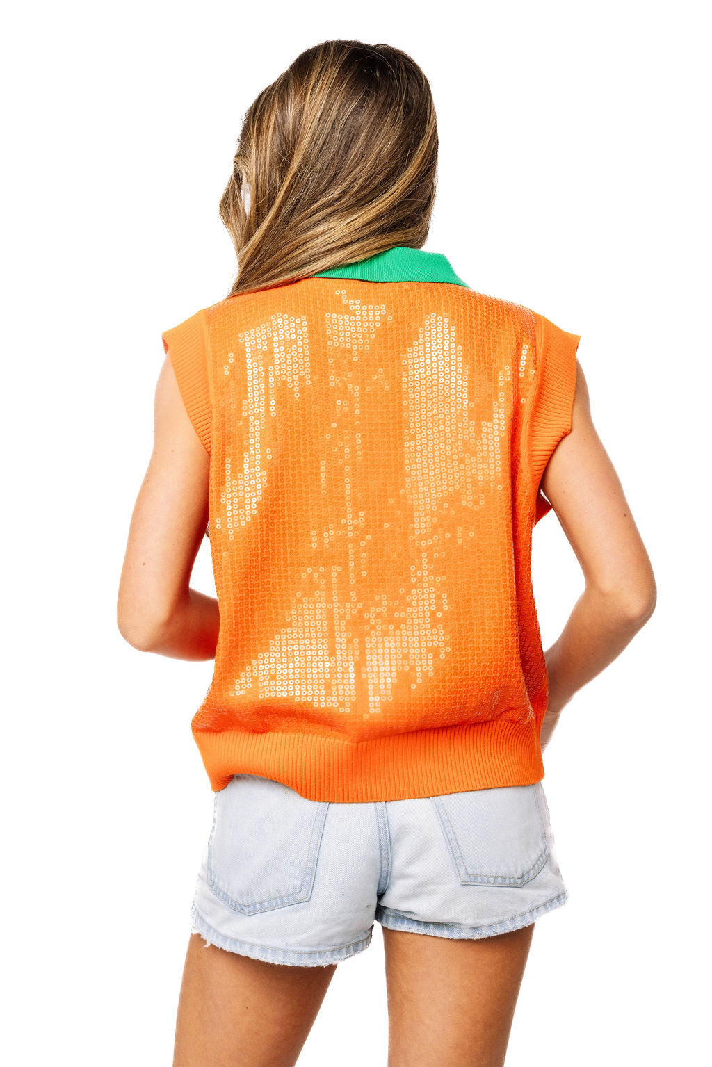Queen Pumpkin Face Collar Button Up Vest