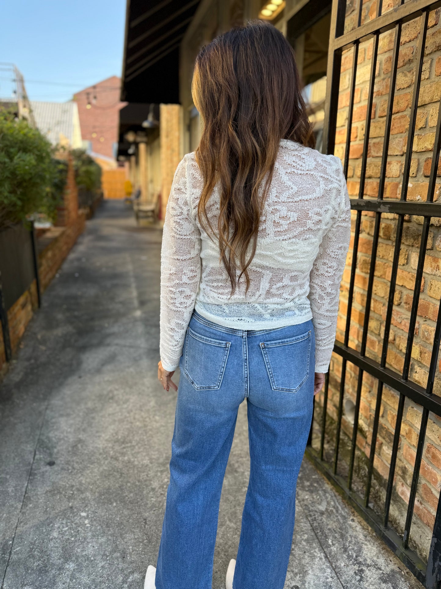 Pleaser High Rise Wide Ankle Denim- Indigo