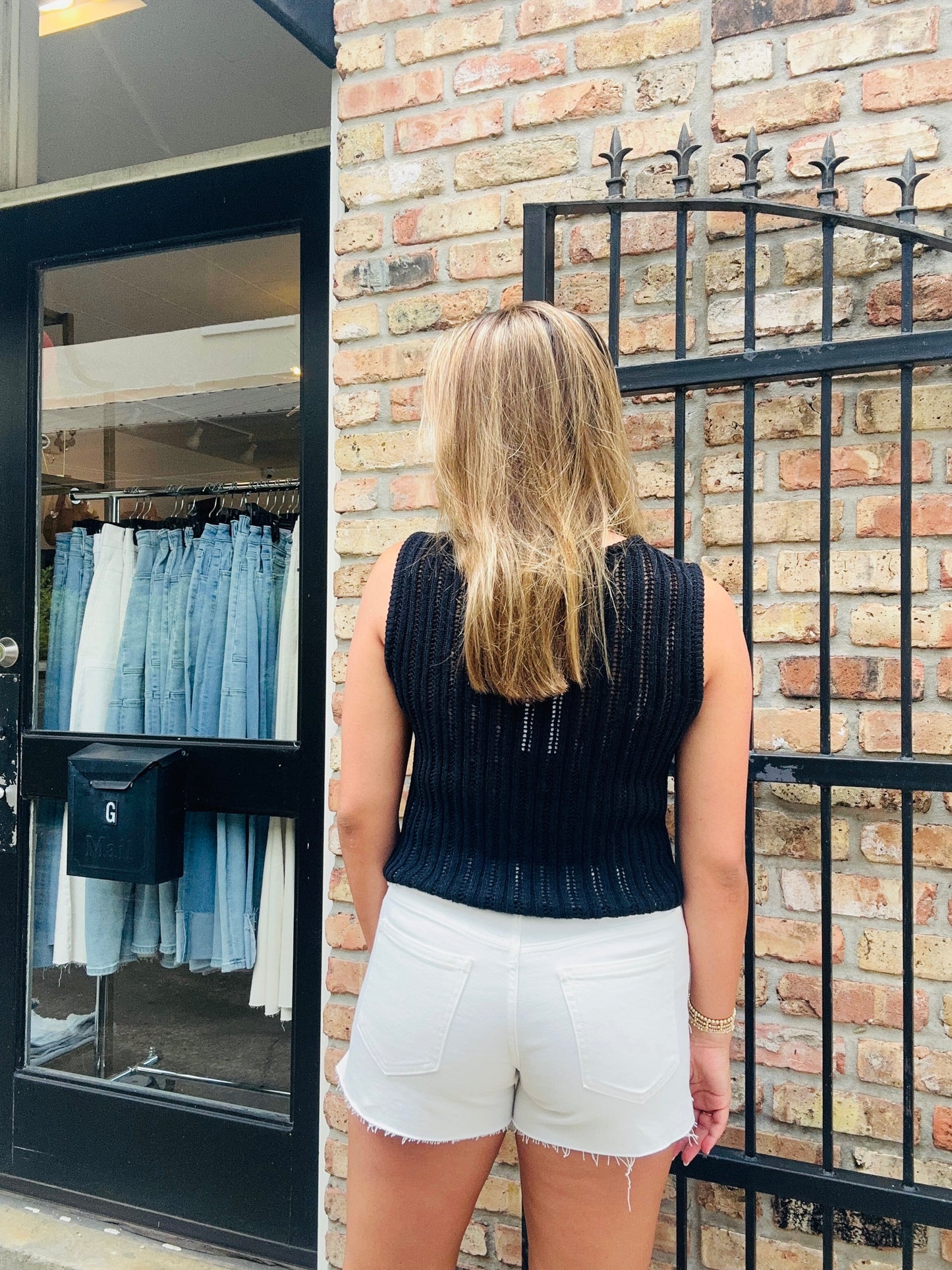 Seize the Day Sweater Tank Top- Black