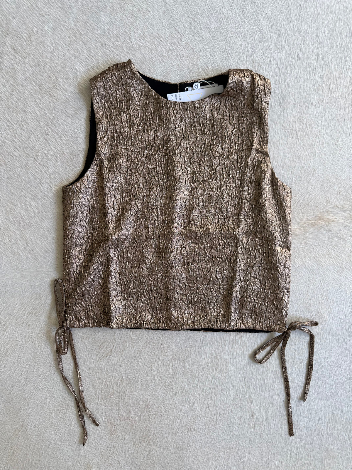 Charissma Tie Hem Top- Bronze