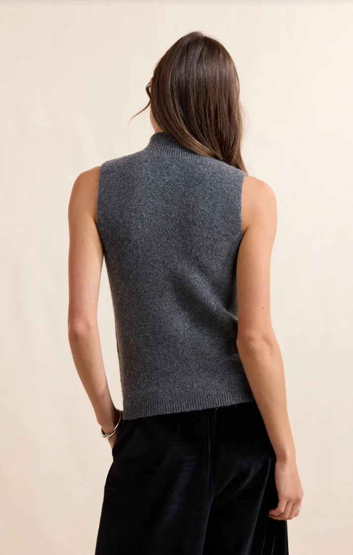 Shelby Embellished Sweater Vest- Charcoal