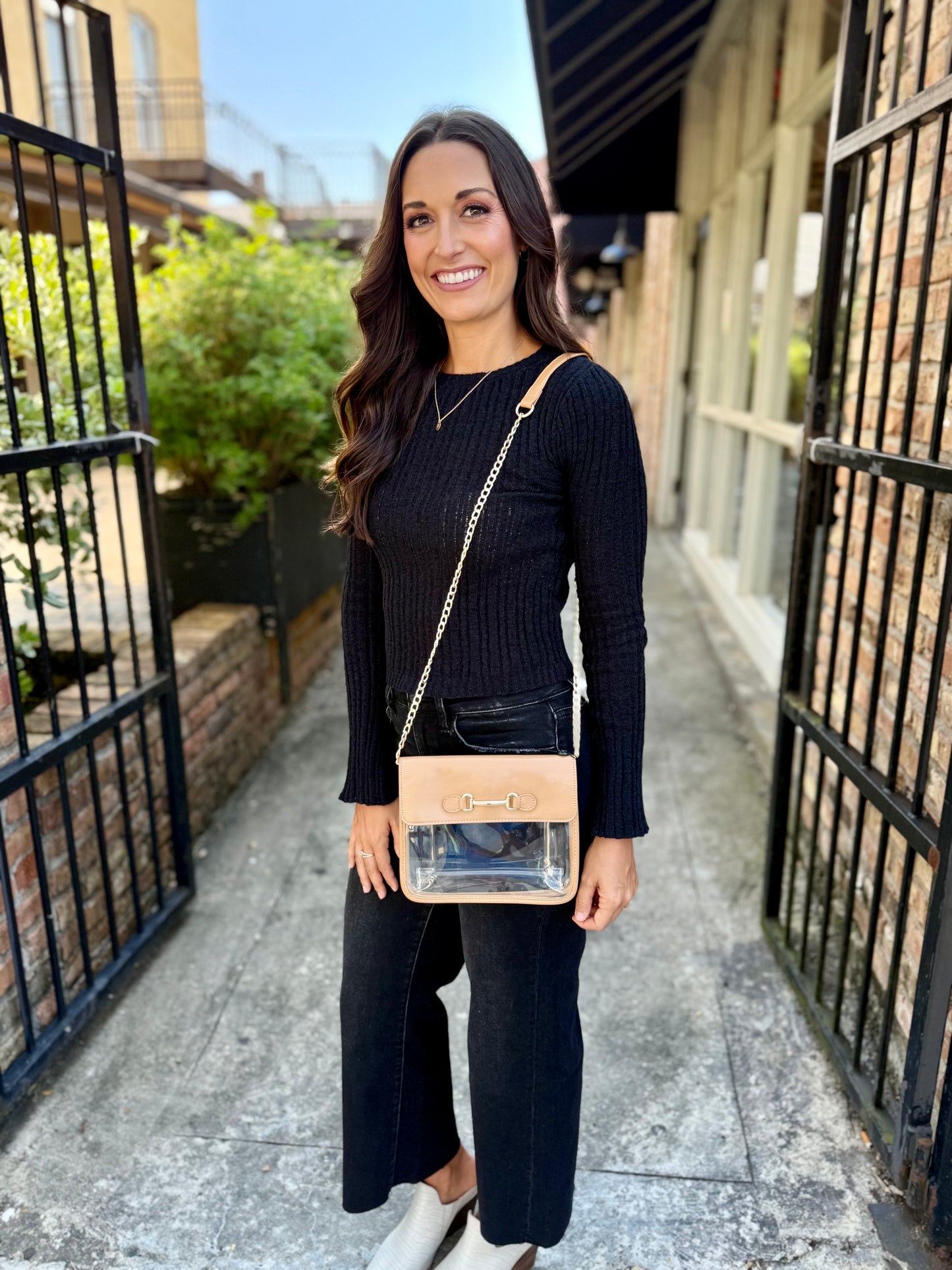 Travis Clear Stadium Bag- Beige