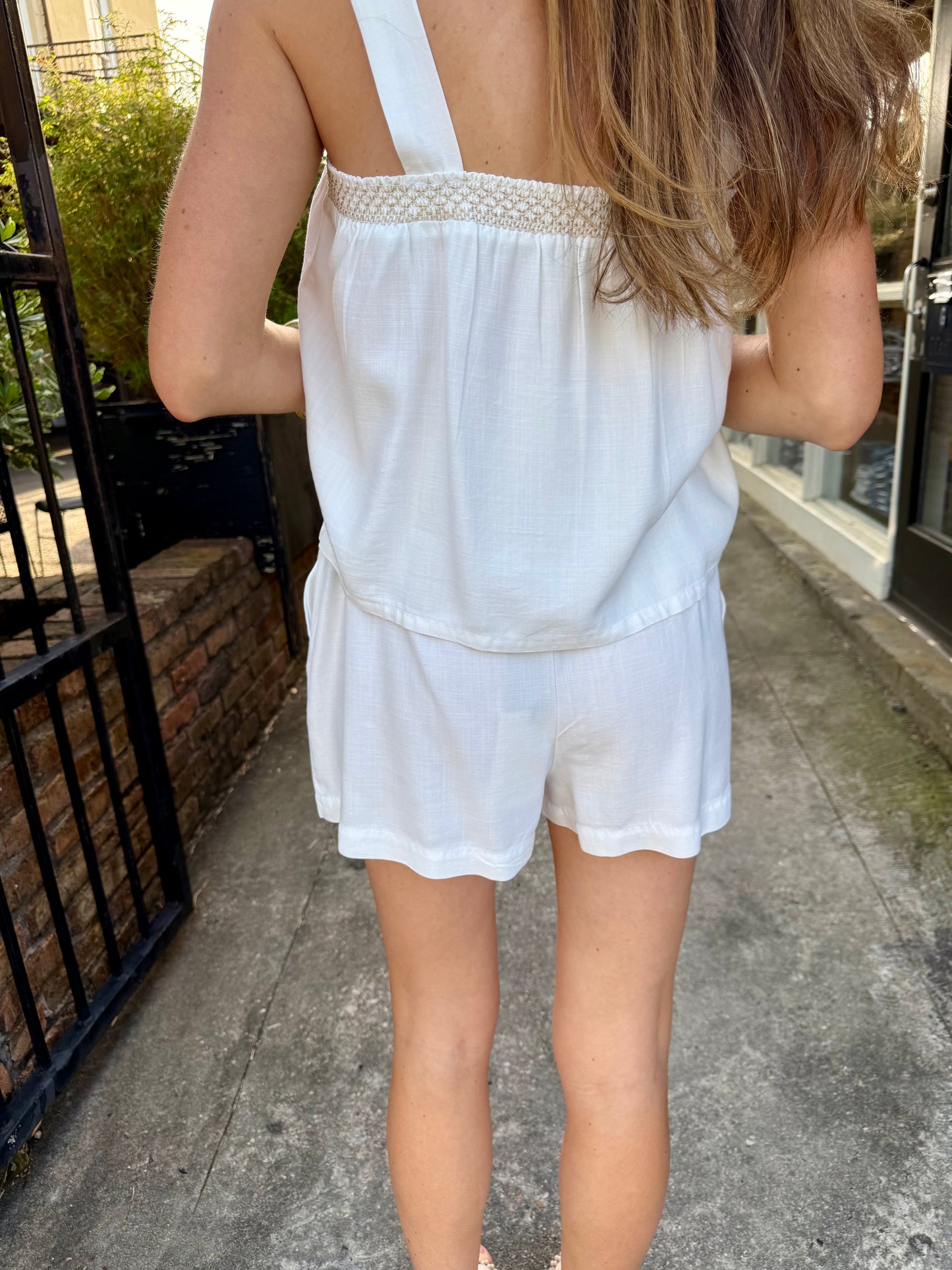 Ferguson Linen Tank- White Wash