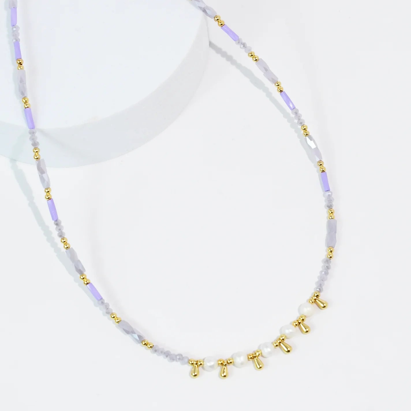 Princess Pearls Necklace- Lilac