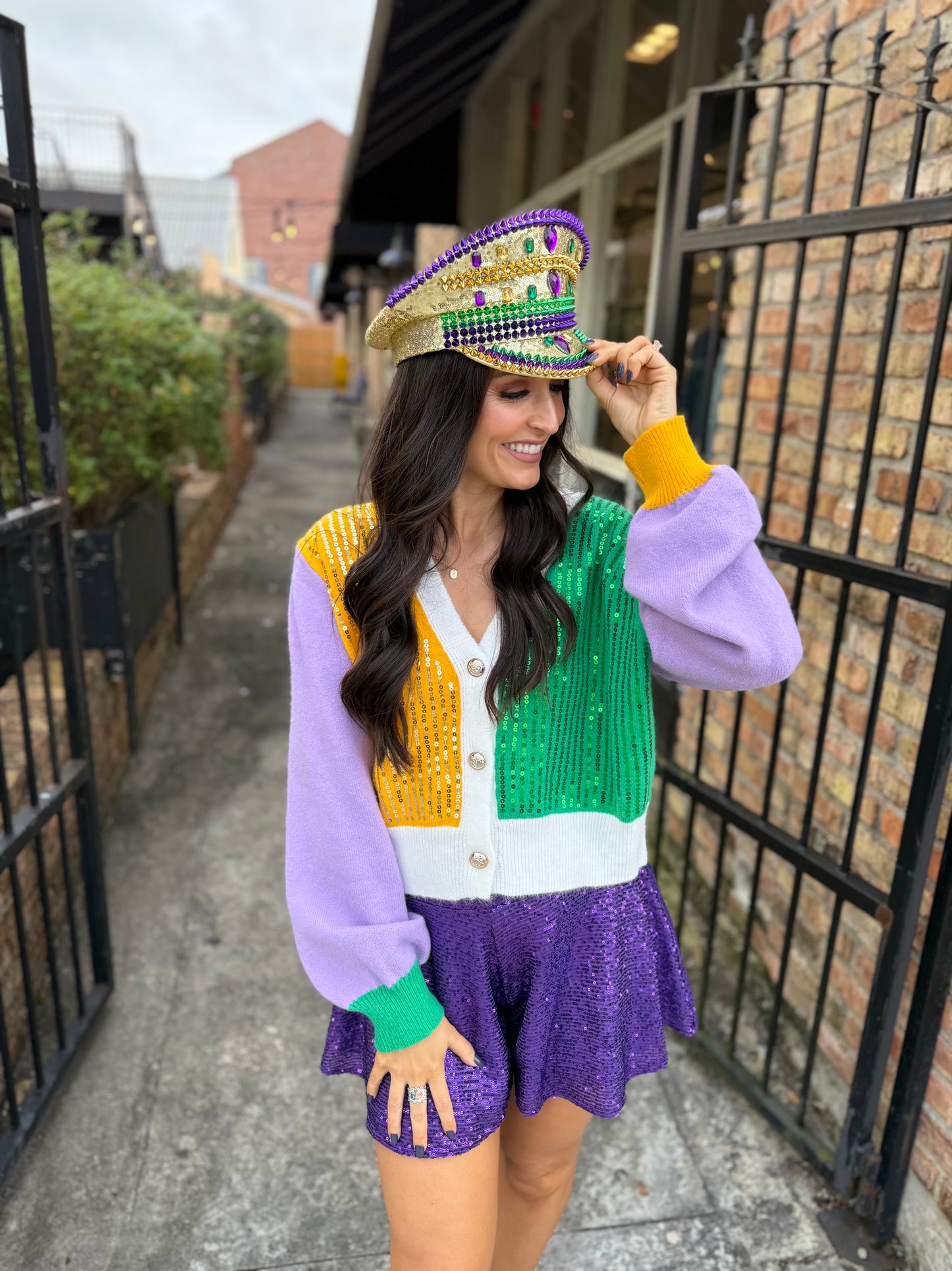 Leia Sequin Shorts- Purple