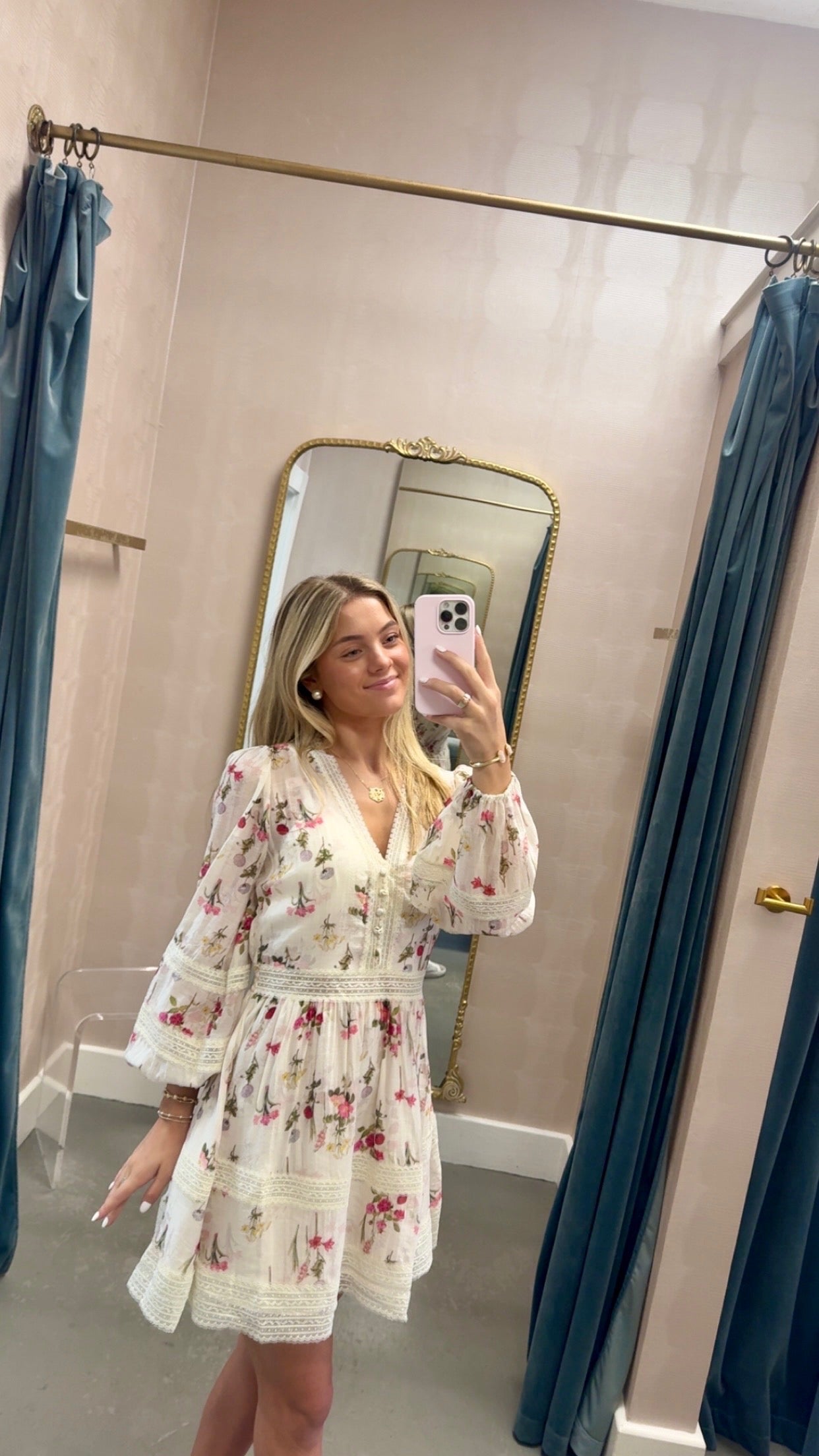 Josefina Mini Dress- Ivory Floral