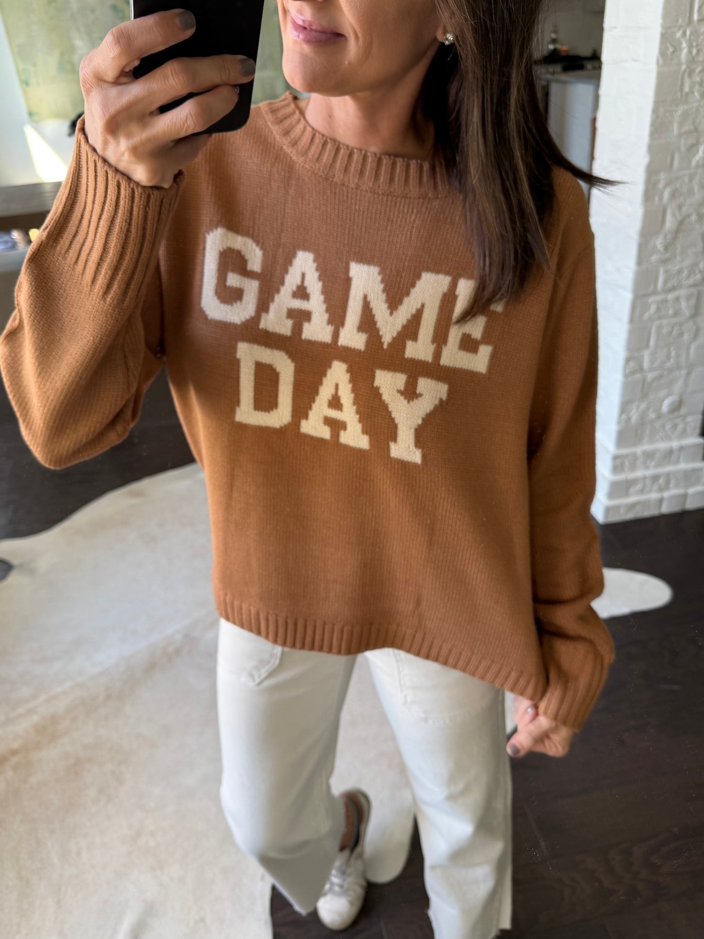 Match Game Day Sweater- Brown