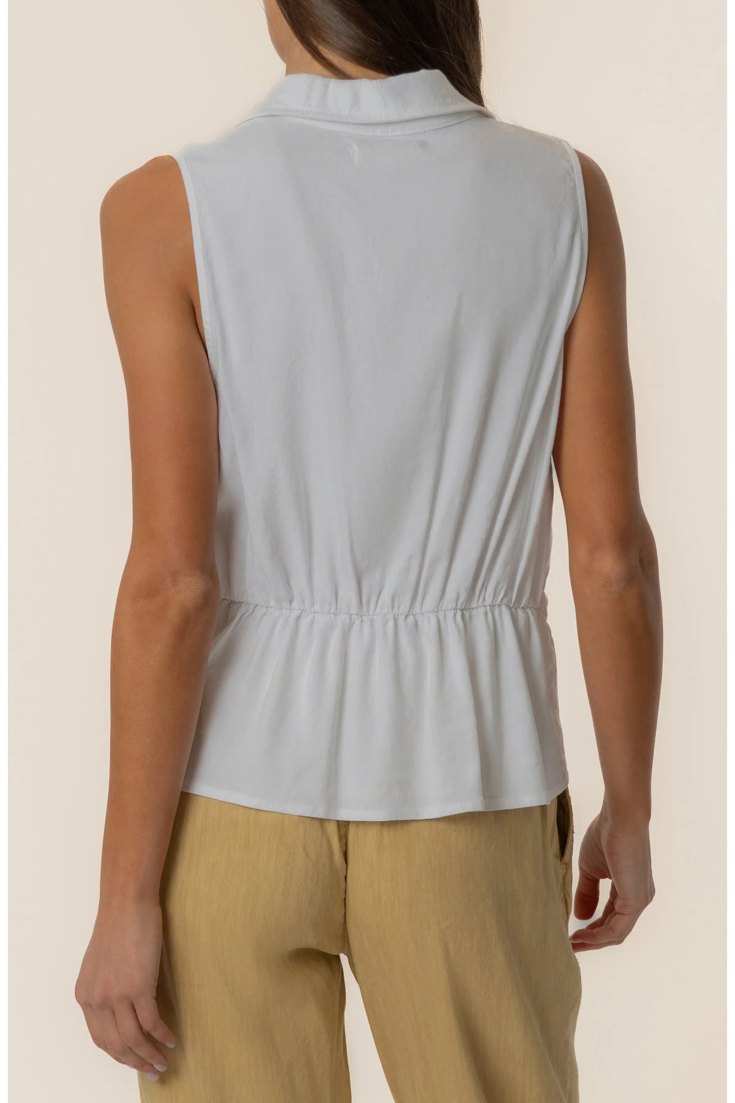 Sara Linen Top- White