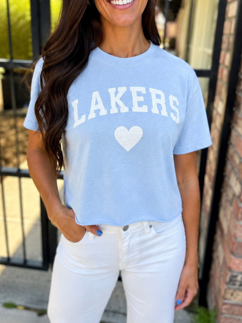 Lakers Heart Tee- Light Blue