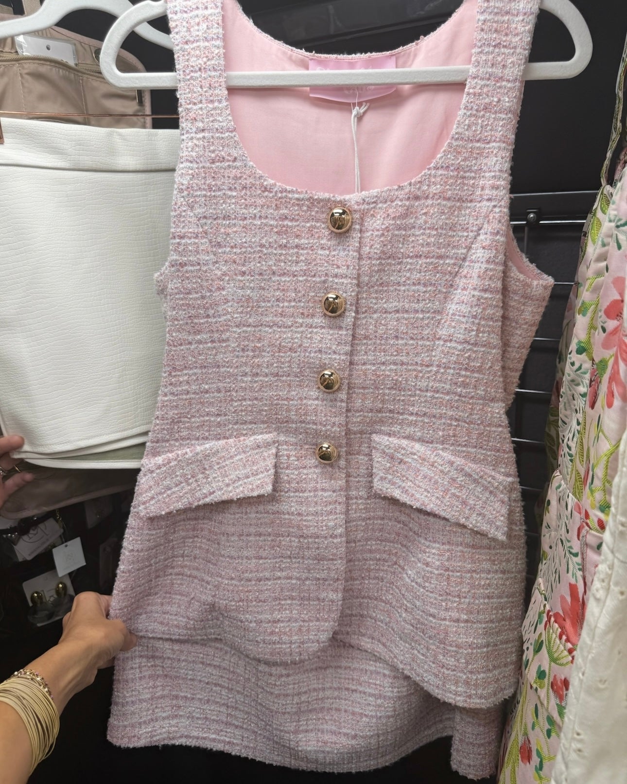 Angeline Romper- Beige Tweed