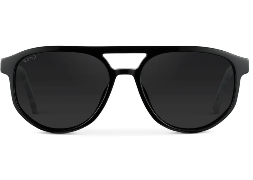 Sunglasses-Hudson Black Beige Tortoise/Black Lens