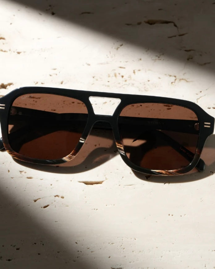 Sunglasses-Sydney Black Mineral/Brown Lens