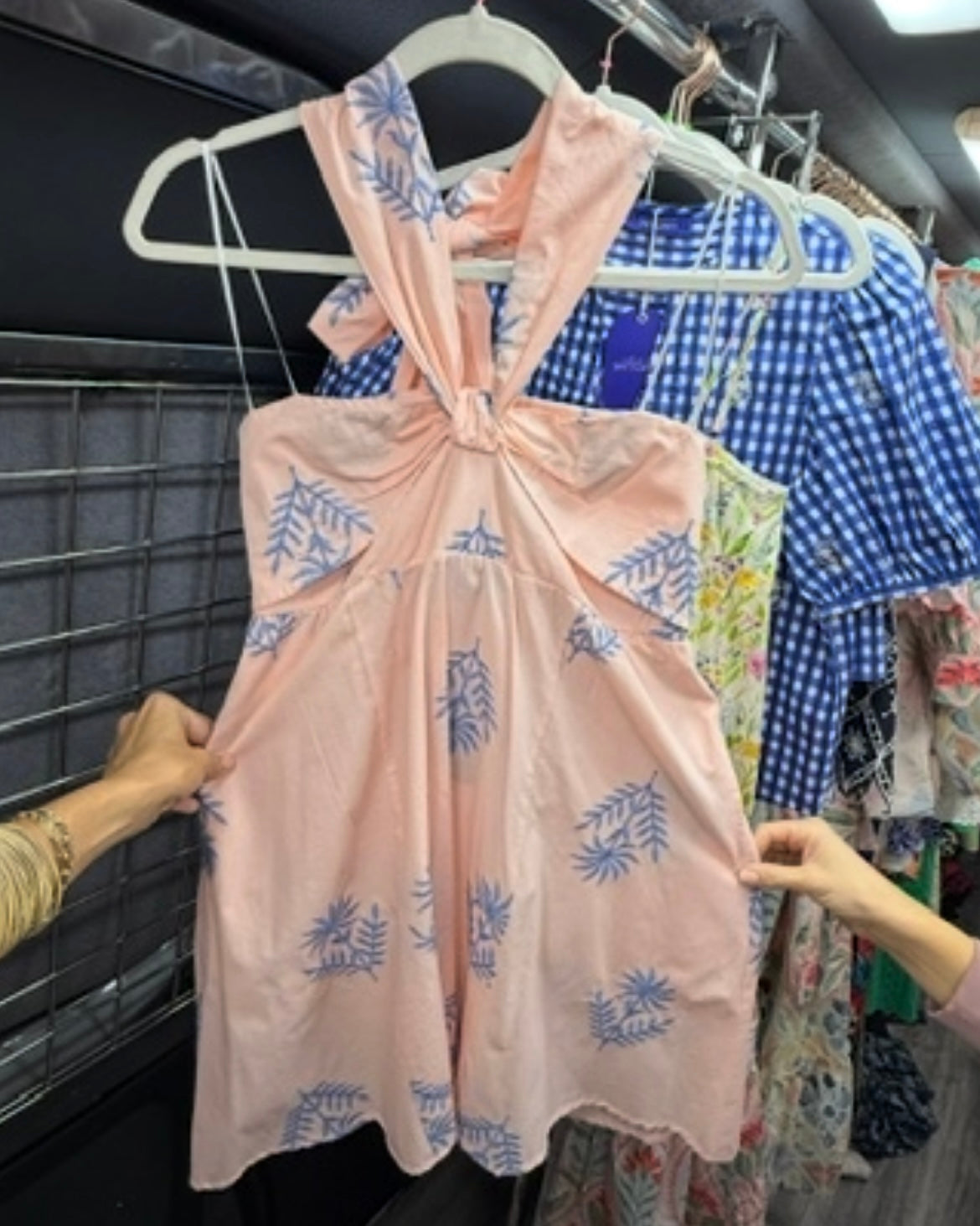 Azure Leaf Mini Dress