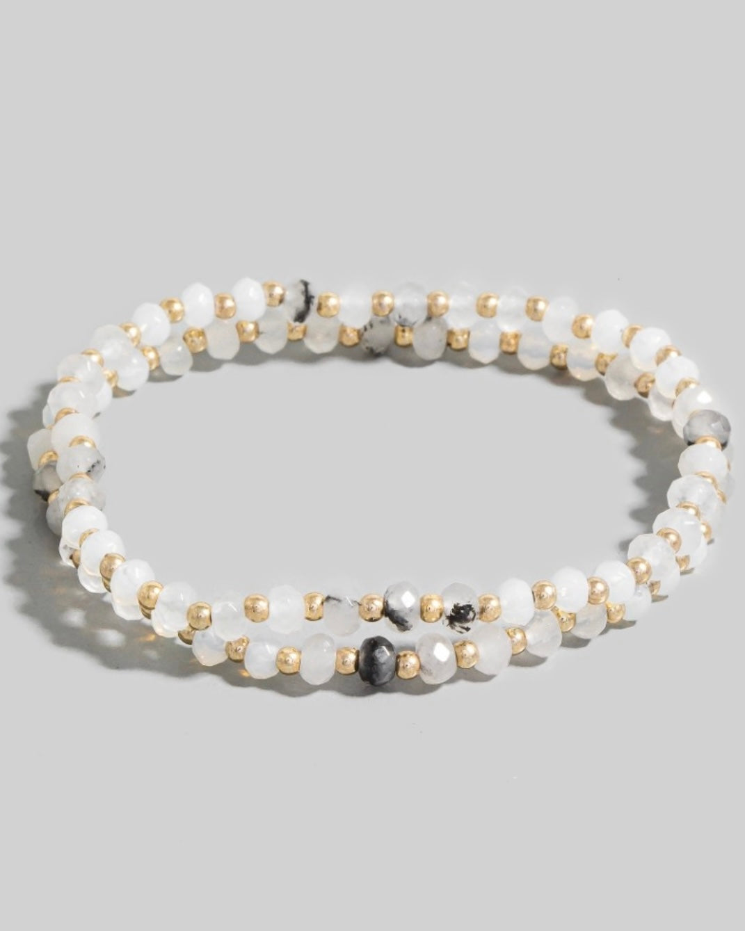 Stone Beaded Bracelets- White