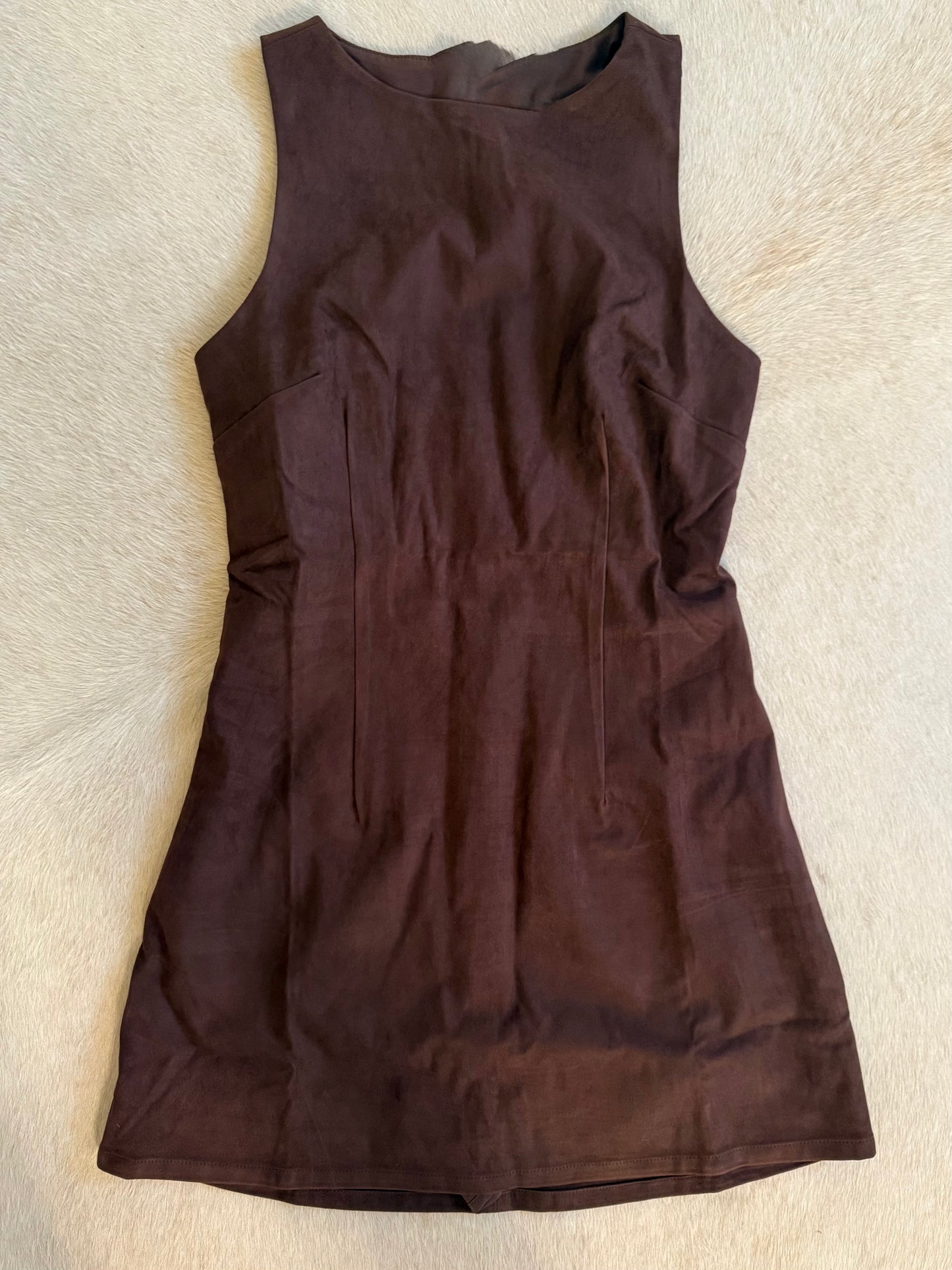 Dooley Boat Neck Romper- Dark Suede