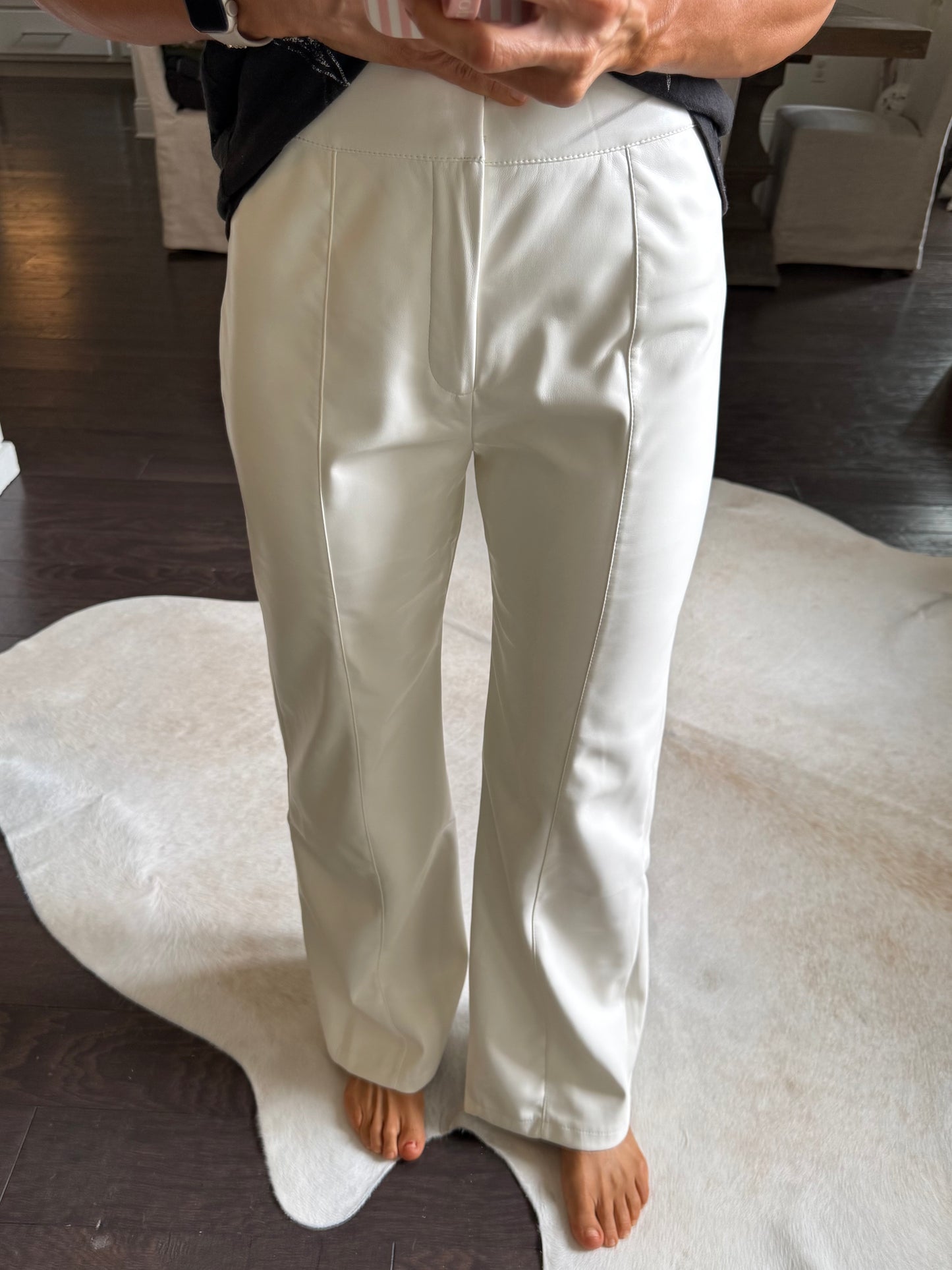 Rio Pants- White Faux Leather