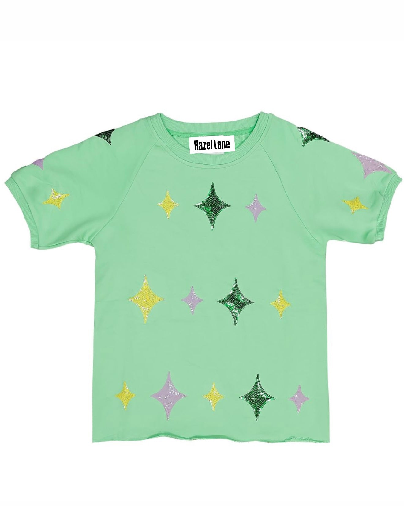 Mardi Gras Stars Top- Green