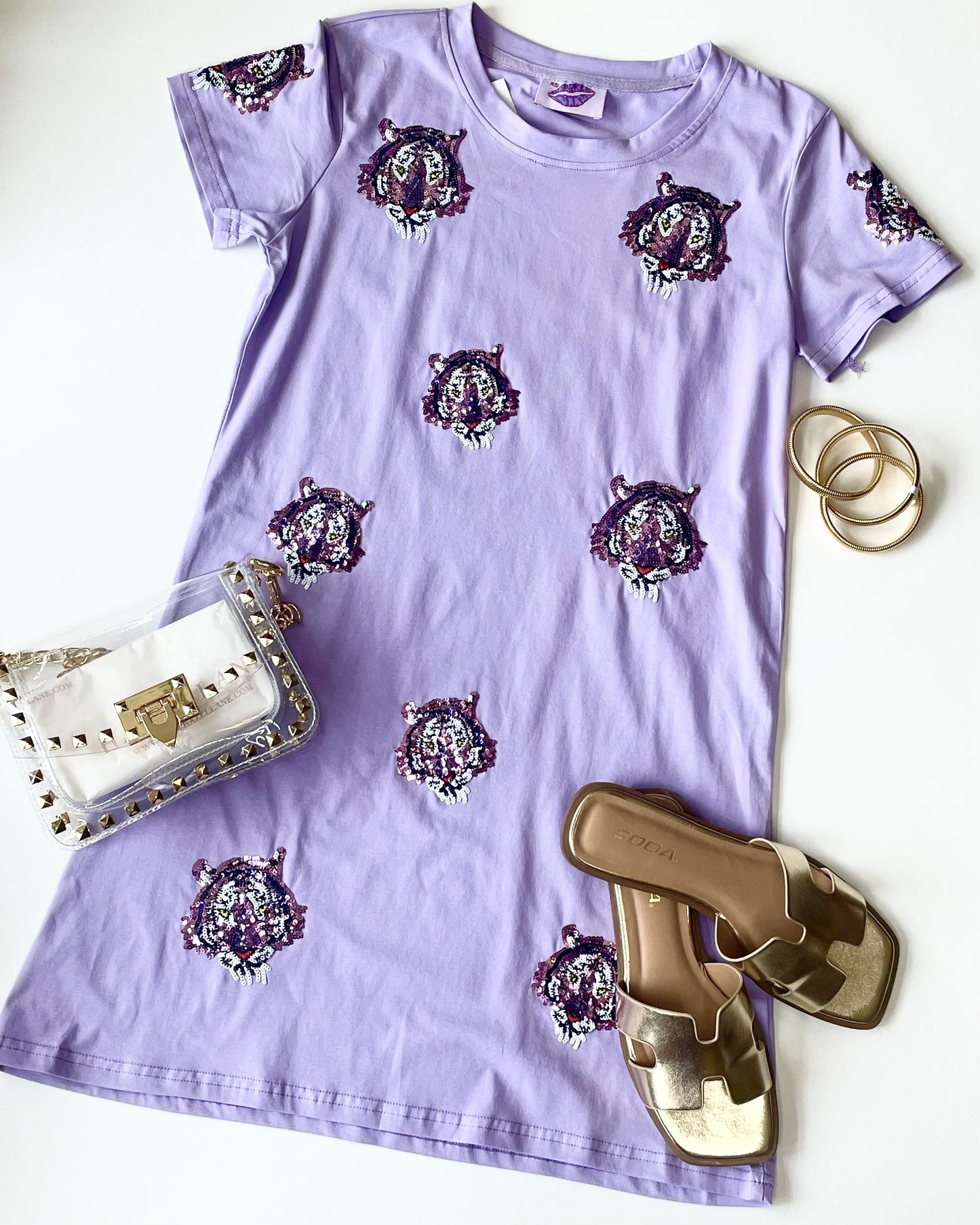 Tiger Takeover Dress- Purple