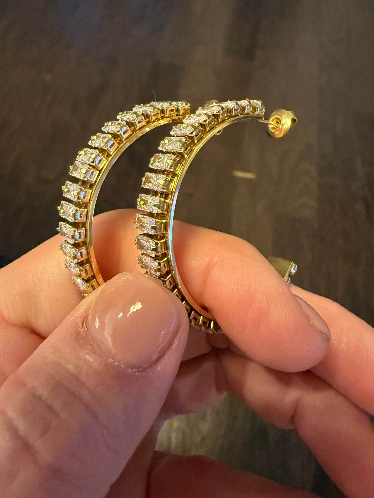 Chandler Stone Hoop Earrings
