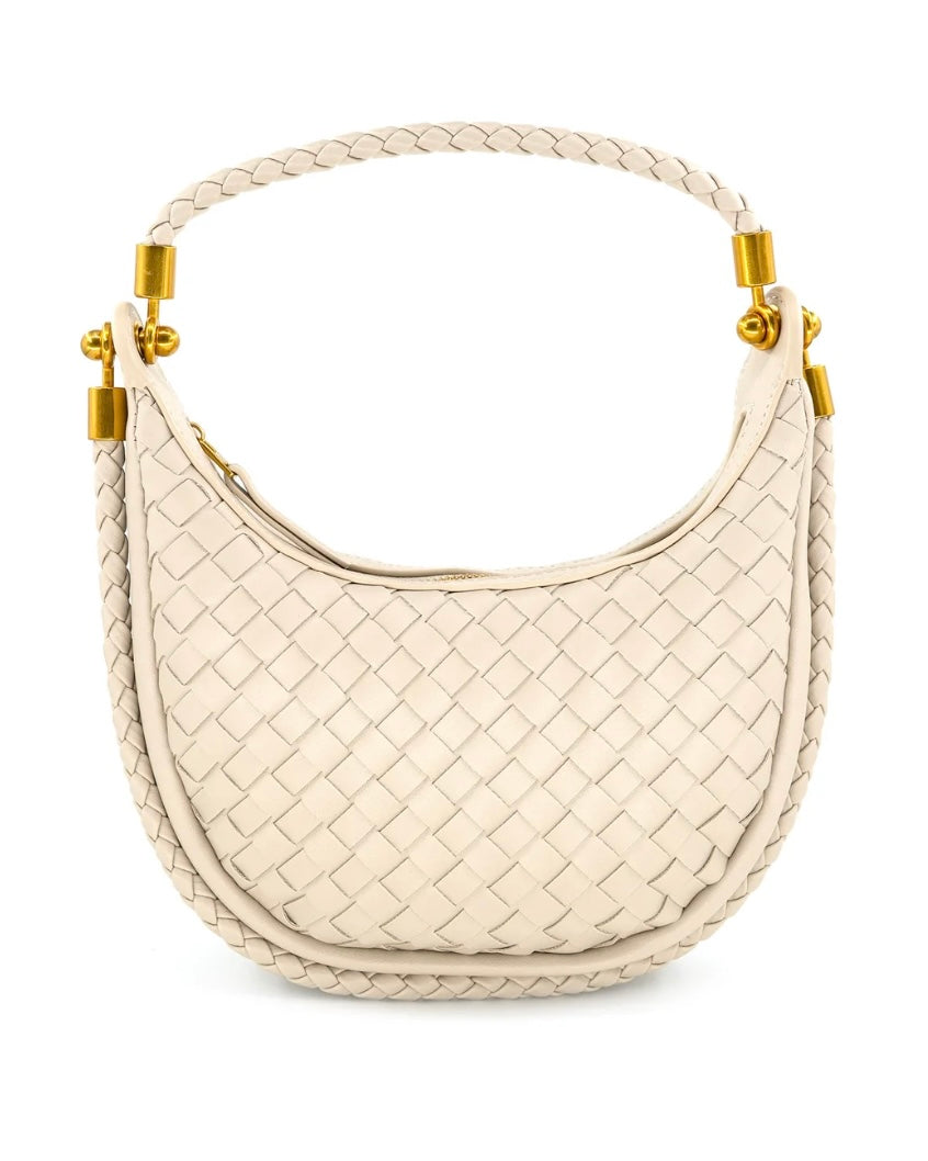 Keely Mini Woven Hobo- Beige