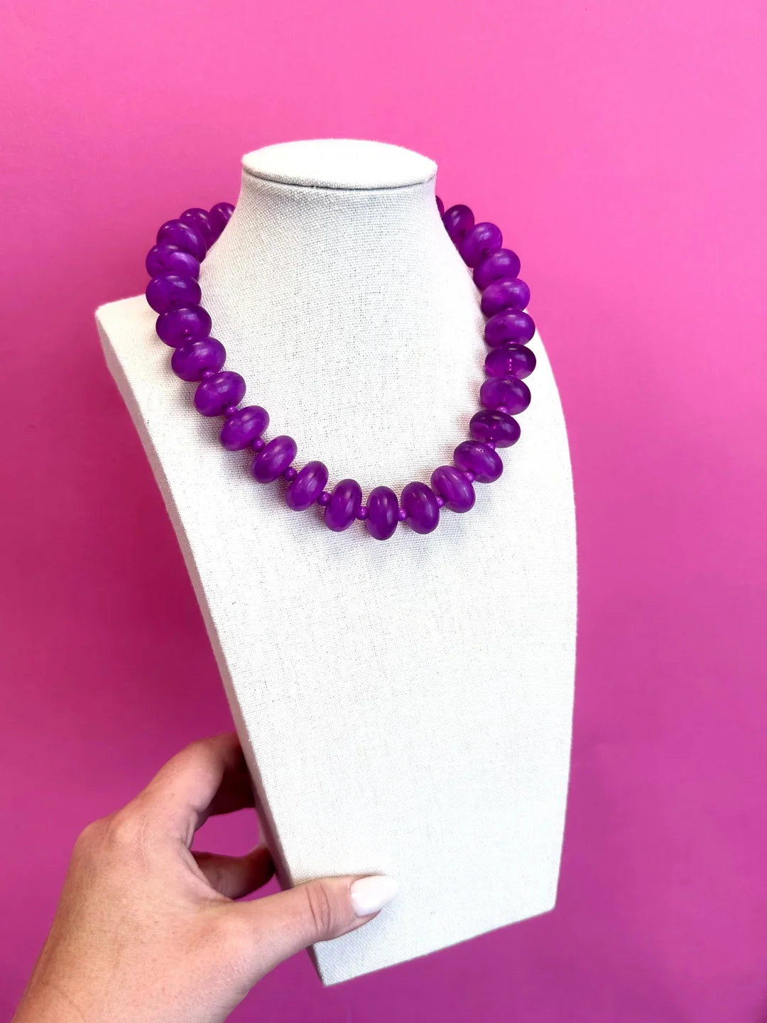 Circle Bauble Ball Necklace - Purple