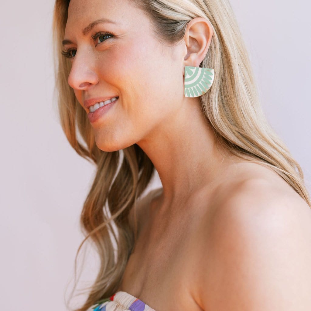 Tile Earrings- Seafoam